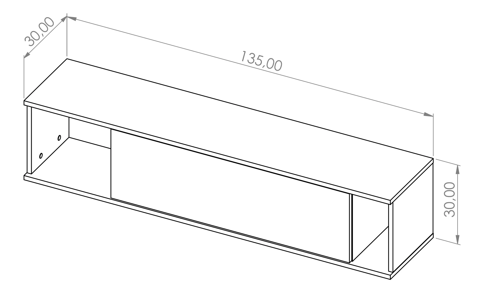 Szafka wisząca Perila 135 cm zamykana czarny - Image 5