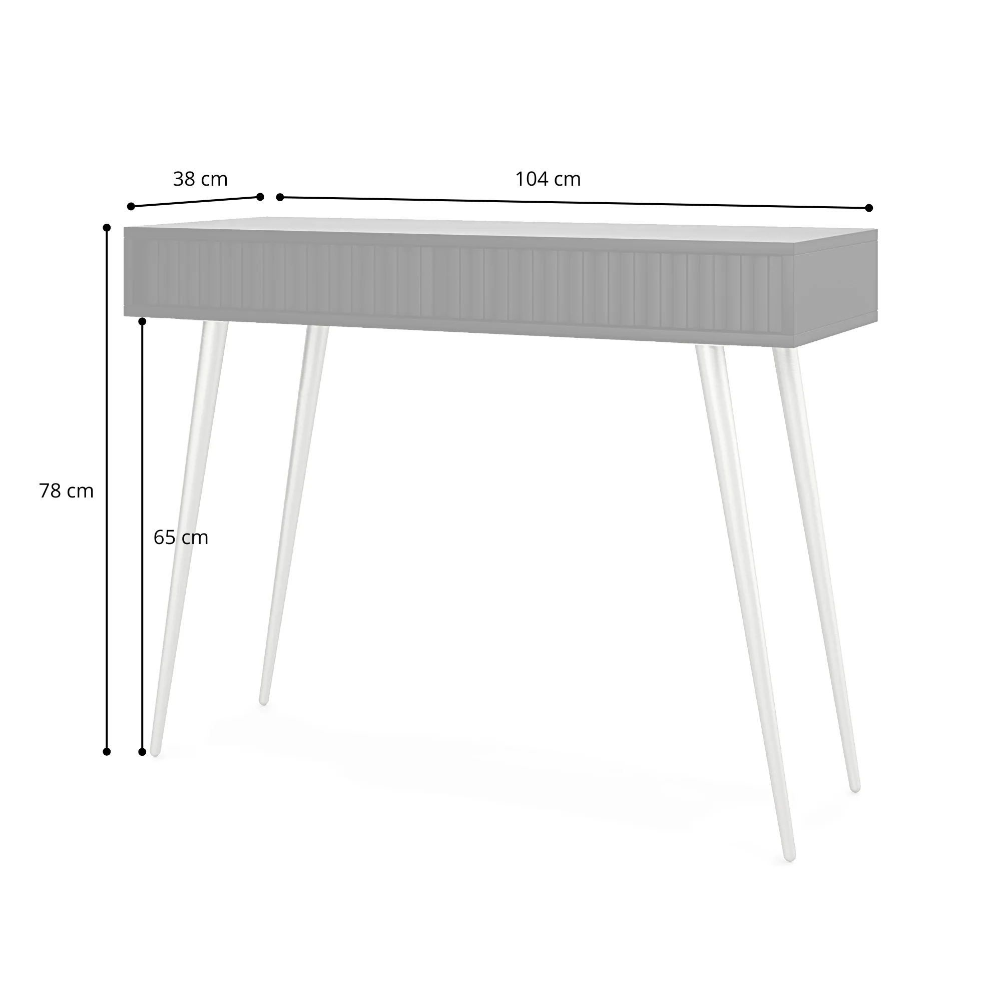 Toaletka Bello 104 cm biała ze złotymi nogami - Image 10