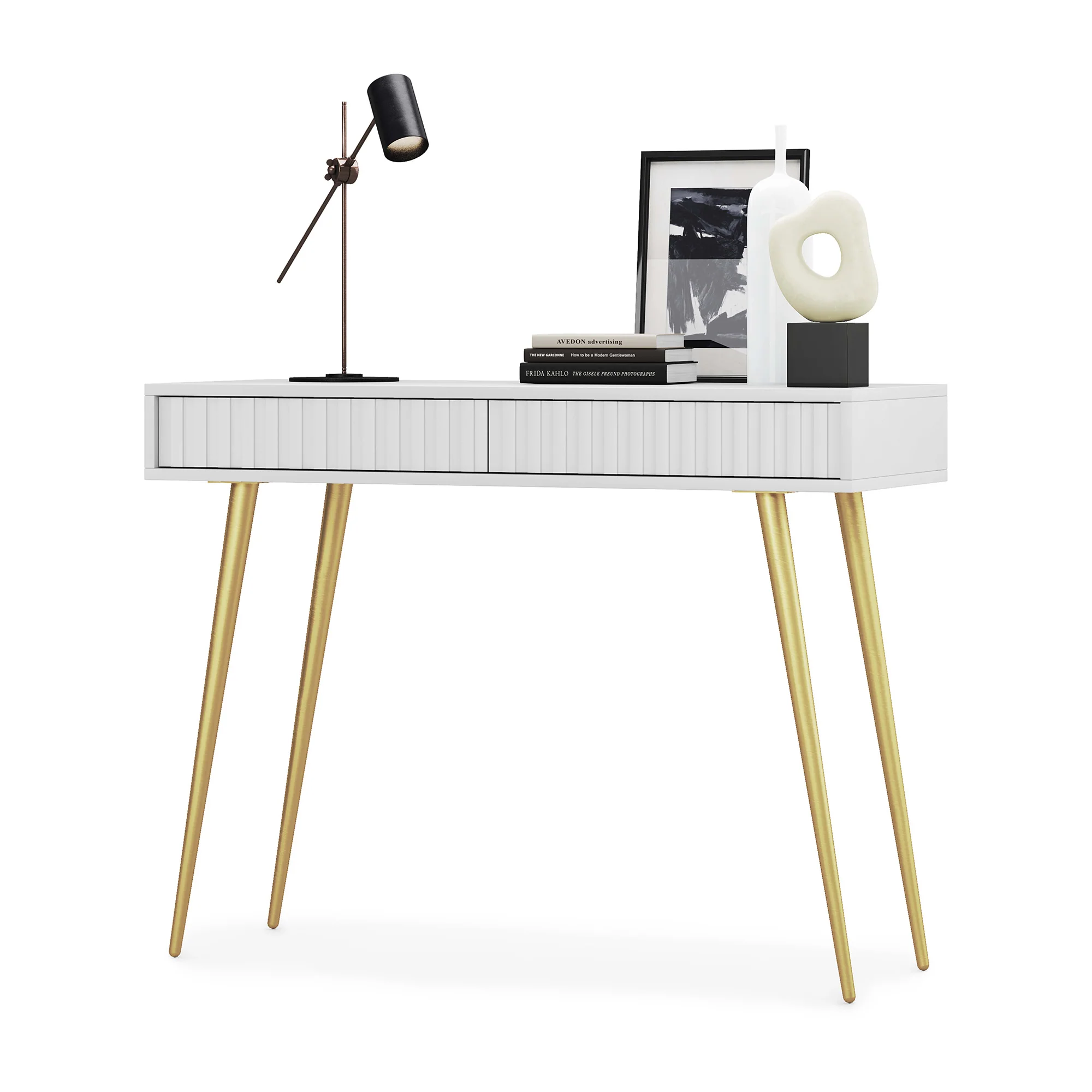 Toaletka Bello 104 cm biała ze złotymi nogami - Image 6