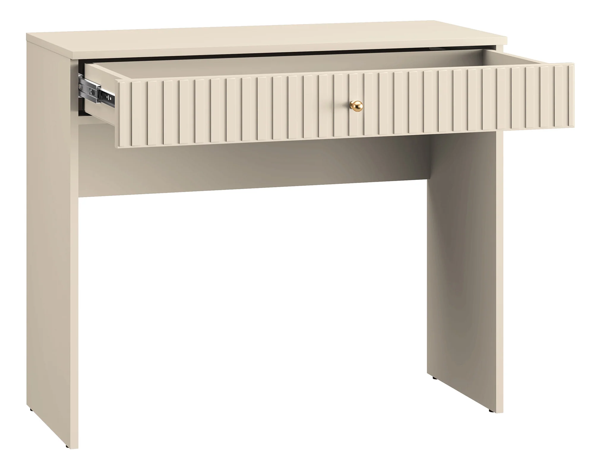 Toaletka Caletto z szufladą 92 cm ozdobne lamele beżowa - Image 7
