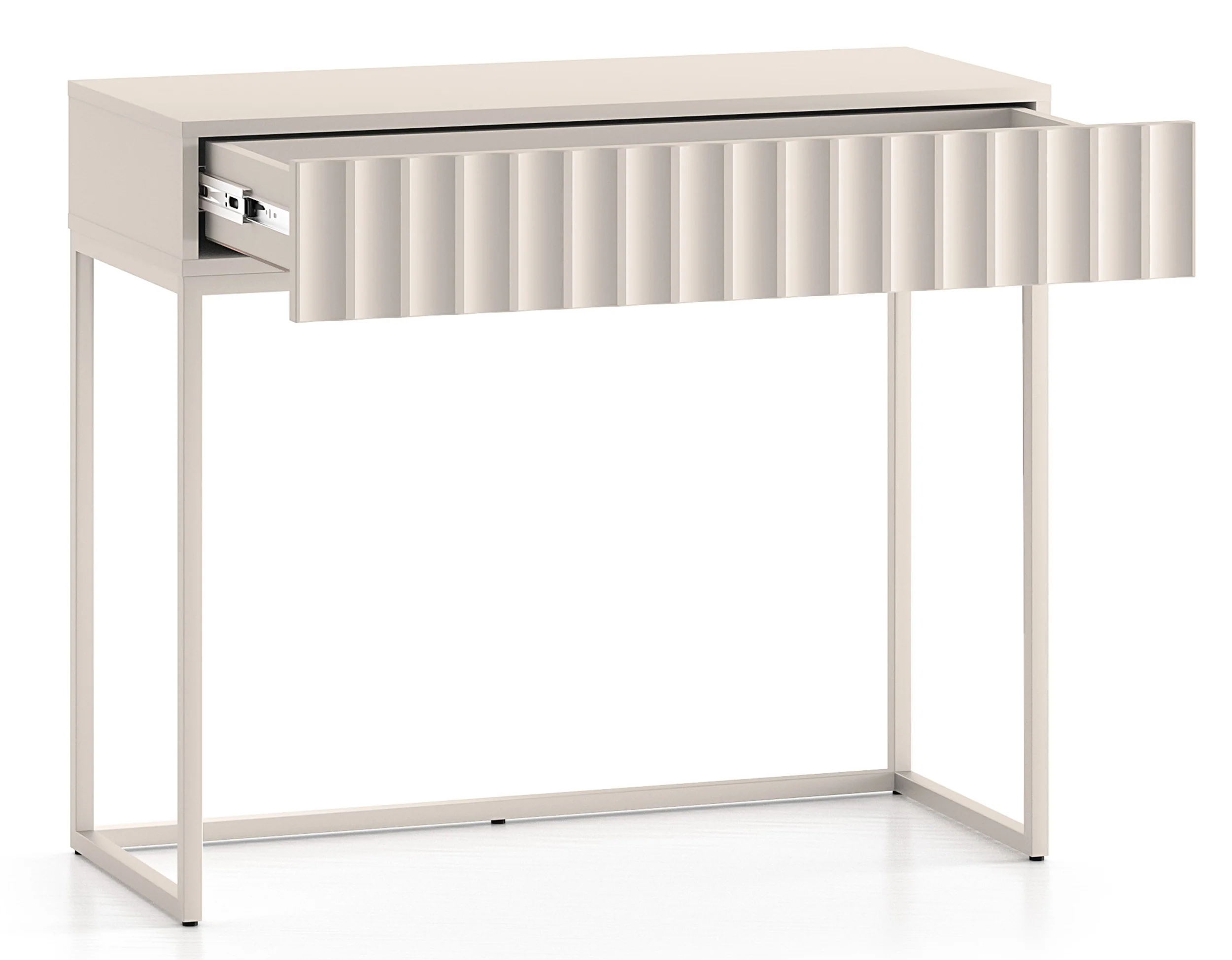 Toaletka Derriva z szufladą i ryflowanymi frontami 91 cm kaszmir - Image 6