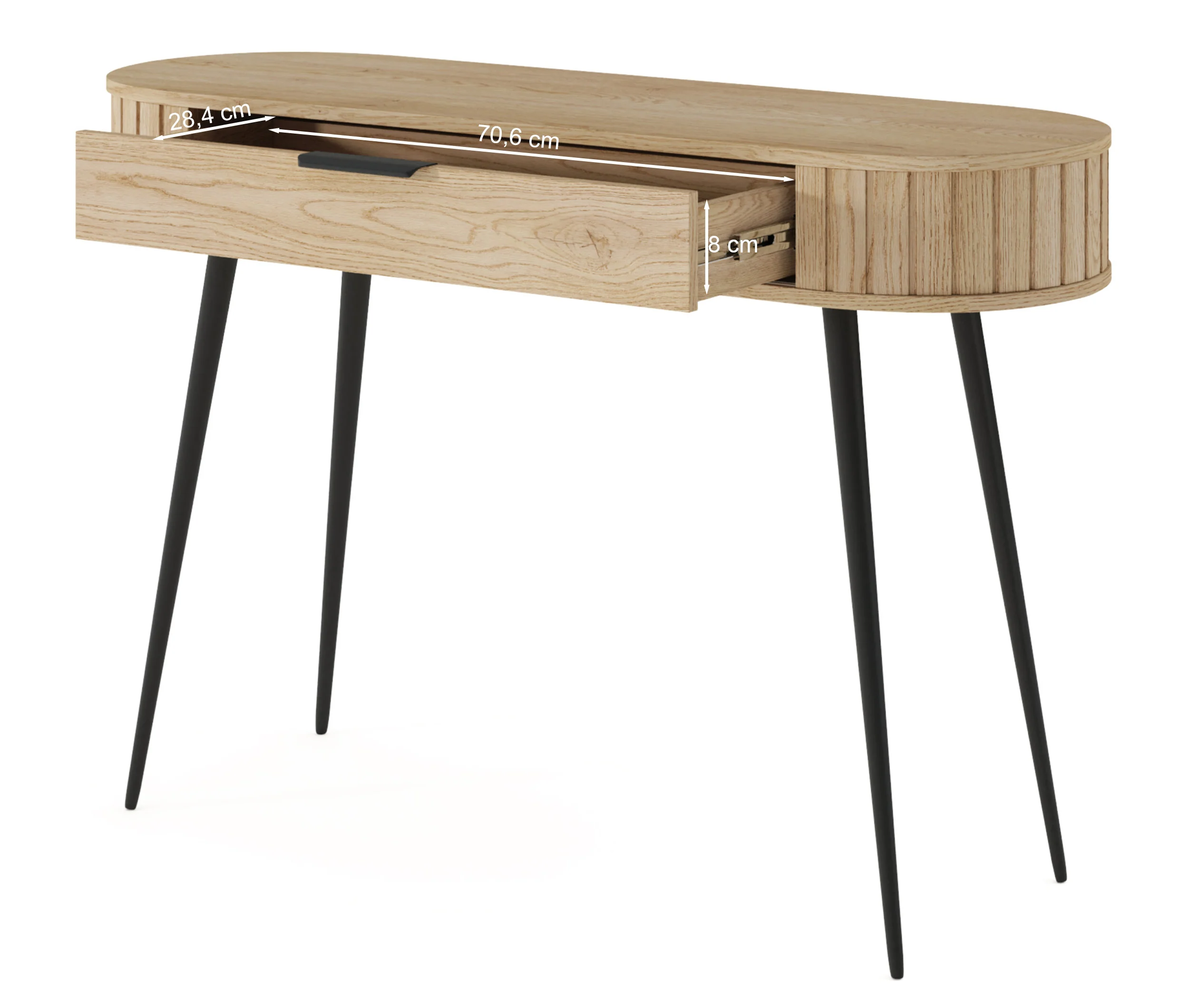 Toaletka Lovi z szufladą i ryflowaniem 120 cm dąb cremona - Image 9