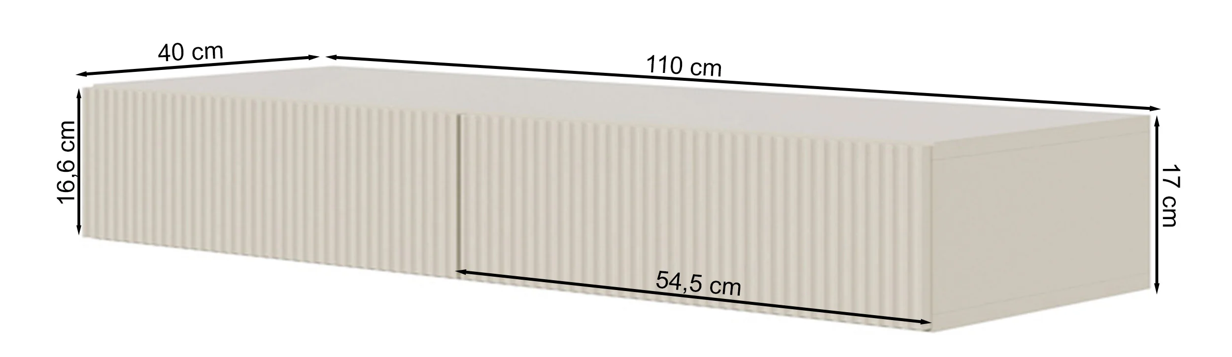 Toaletka Veldio z frezowanym frontem i dwiema szufladami 110 cm Biała wisząca - Image 7