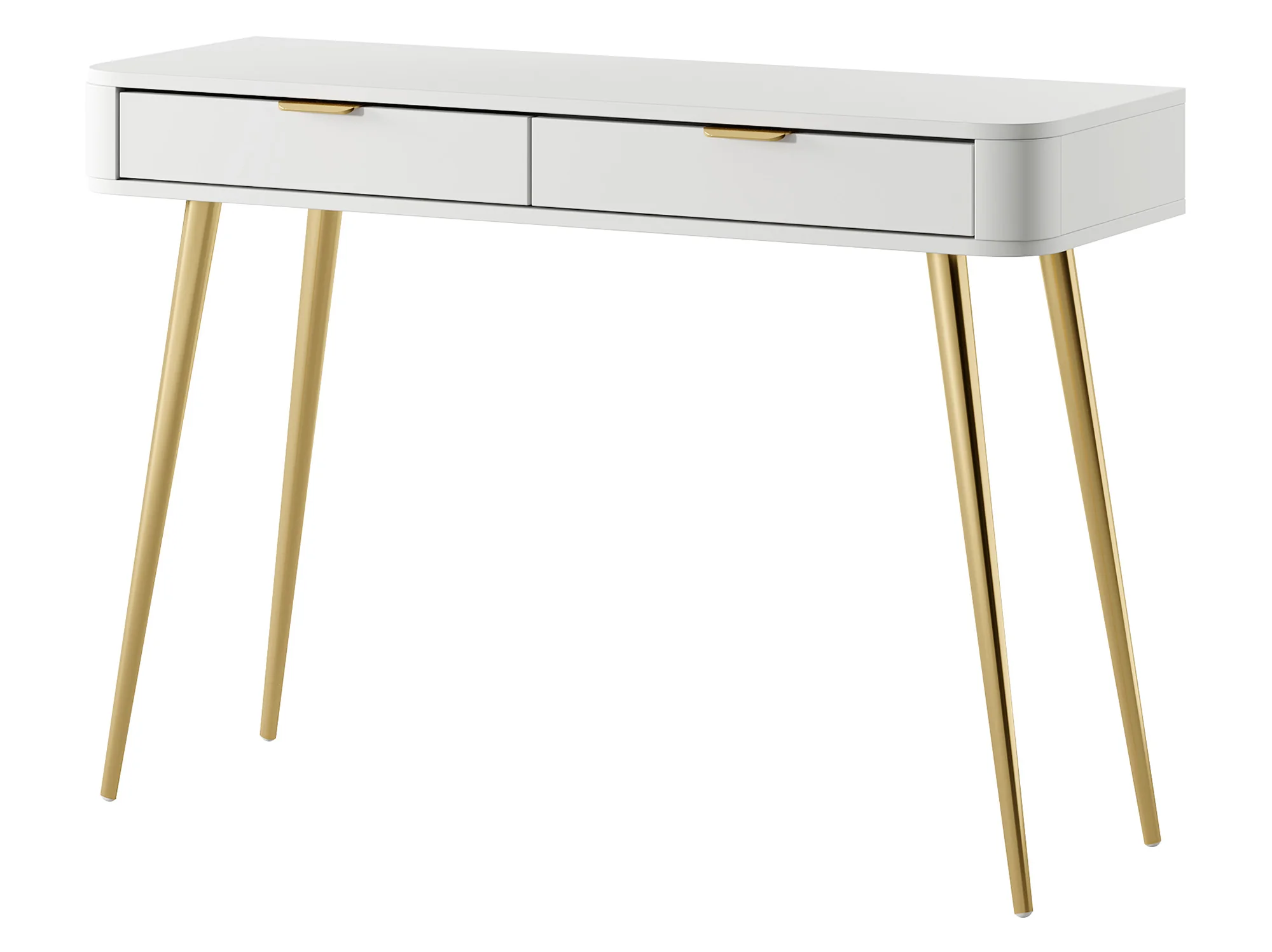 Toaletka z szufladami Oval 112 cm Biała