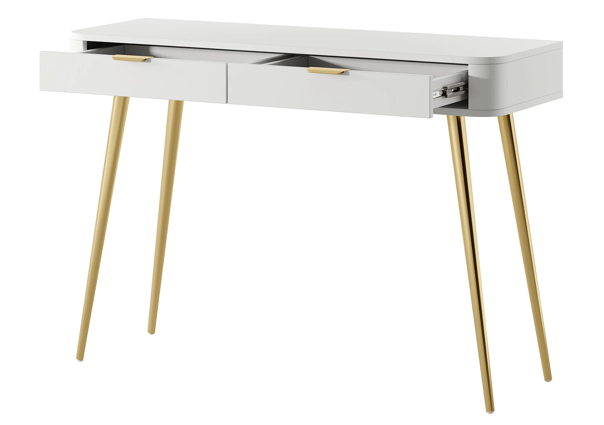 Toaletka z szufladami Oval 112 cm Biała - Image 10