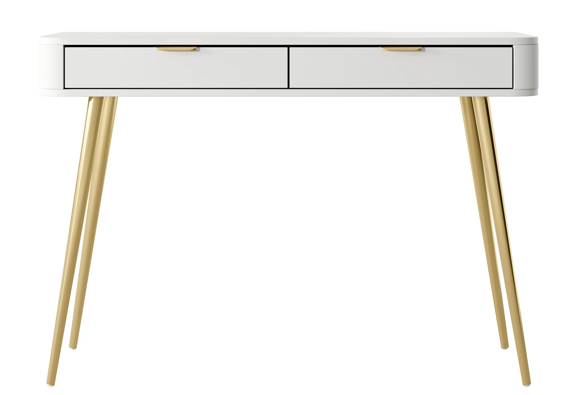 Toaletka z szufladami Oval 112 cm Biała - Image 9