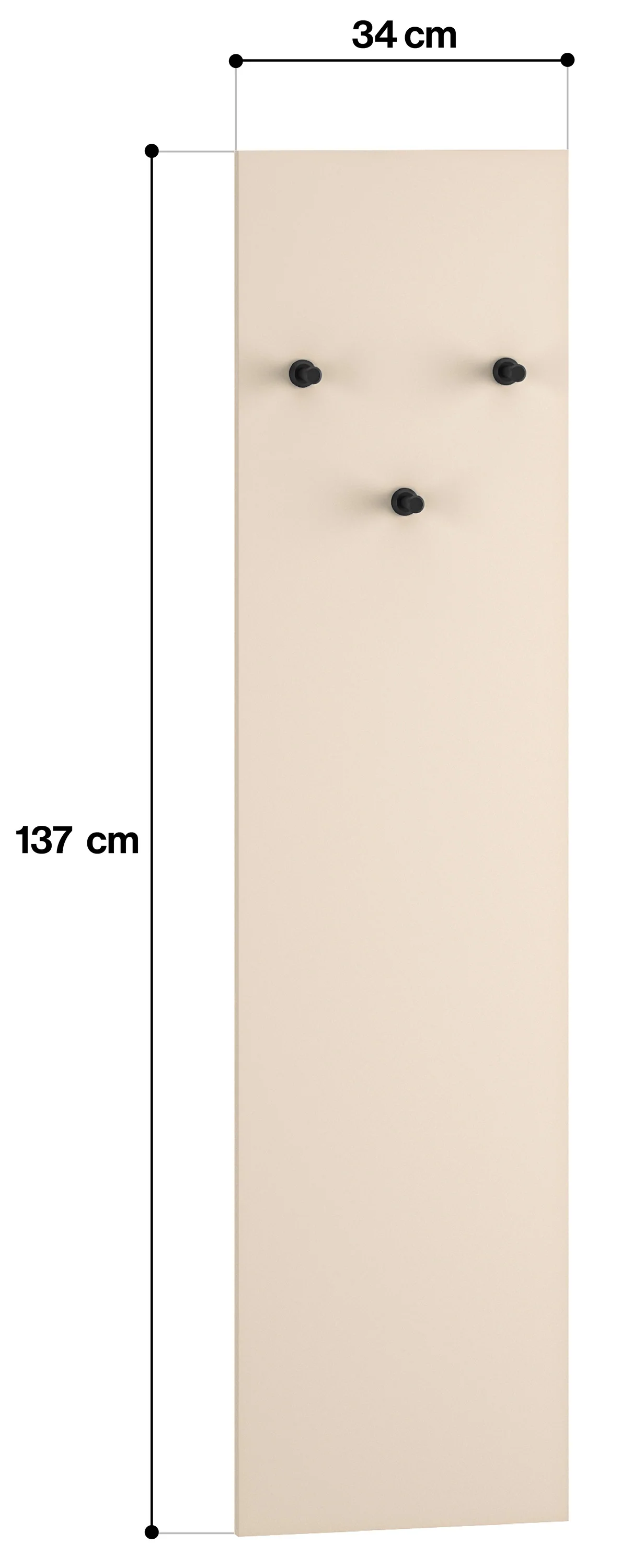 Wieszak ścienny Caletto 34 cm beżowy - Image 4