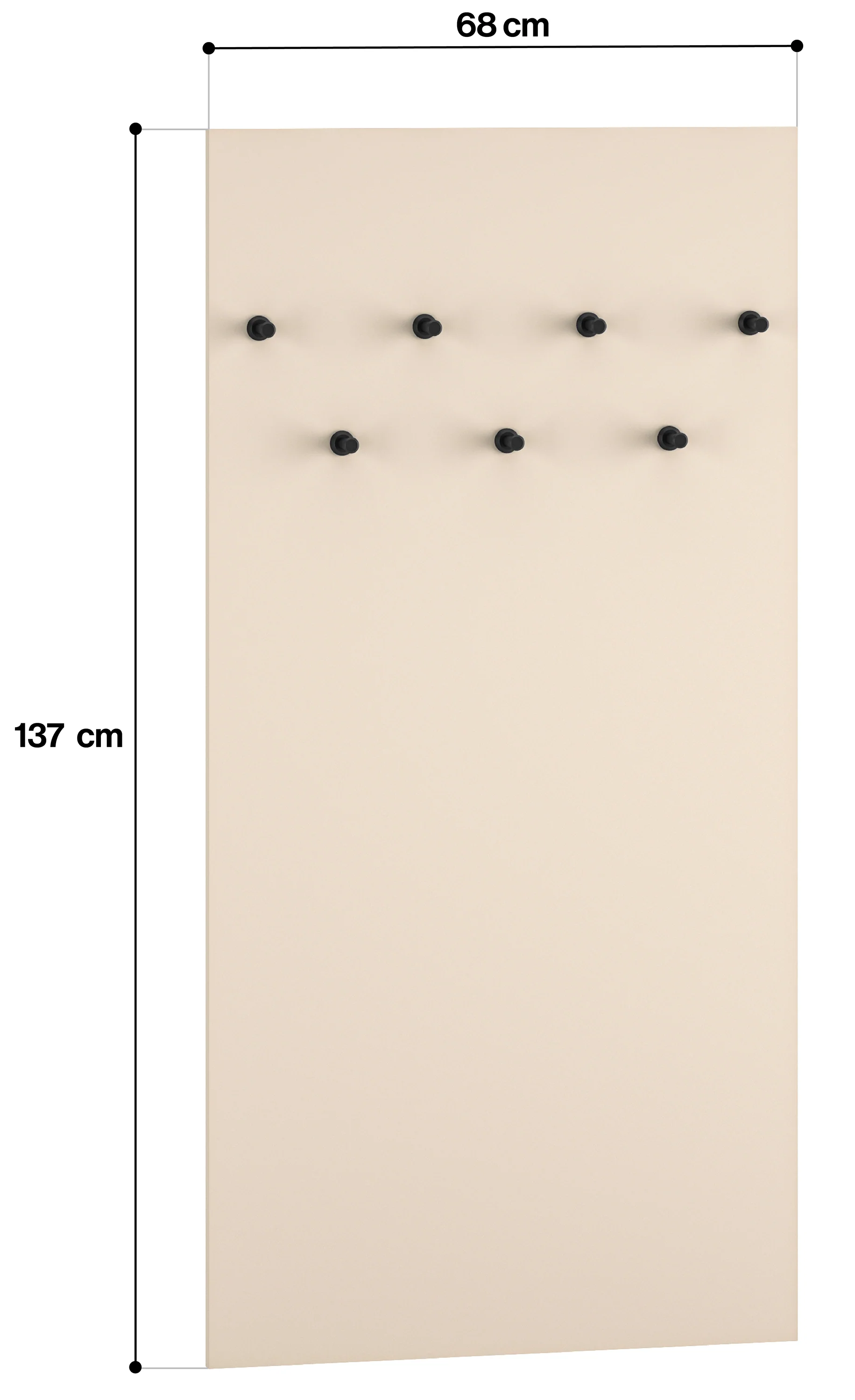 Wieszak ścienny Caletto 68 cm beżowy - Image 4