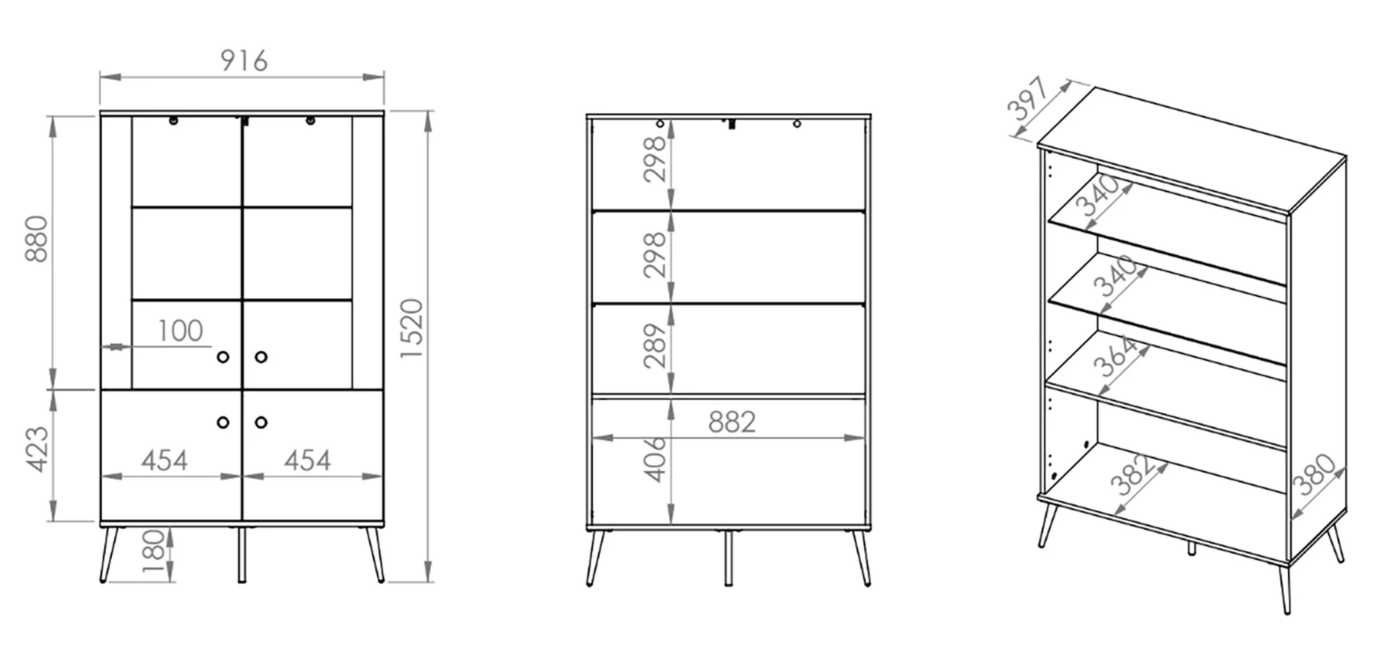 Witryna czterodrzwiowa Maturie z oświetleniem LED 92 cm Zielony - Image 10
