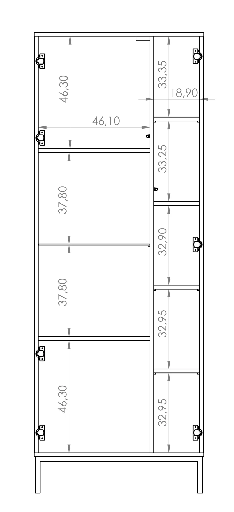 Witryna dwudrzwiowa Perila 70 cm czarna - Image 7