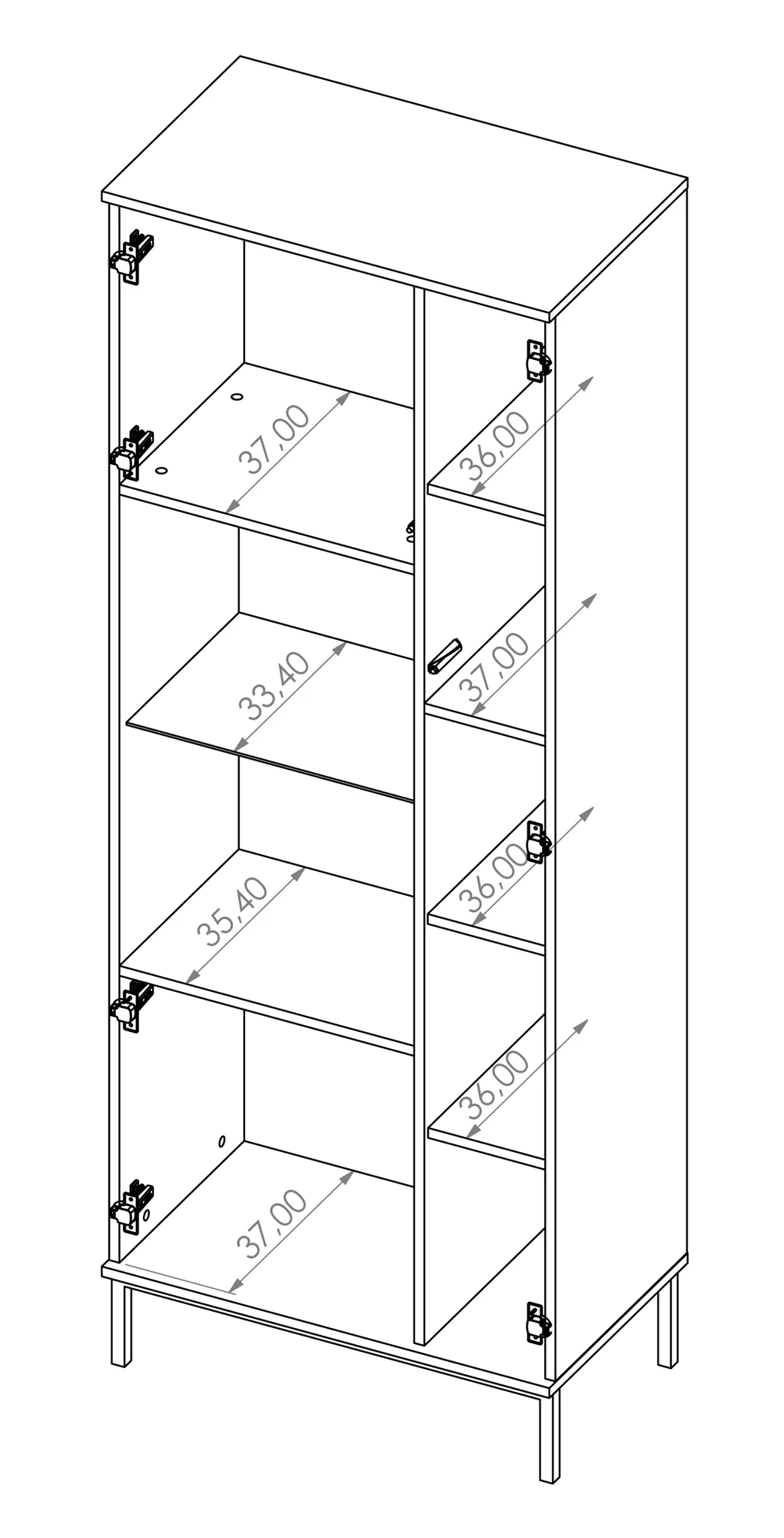 Witryna dwudrzwiowa Perila 70 cm czarna - Image 8