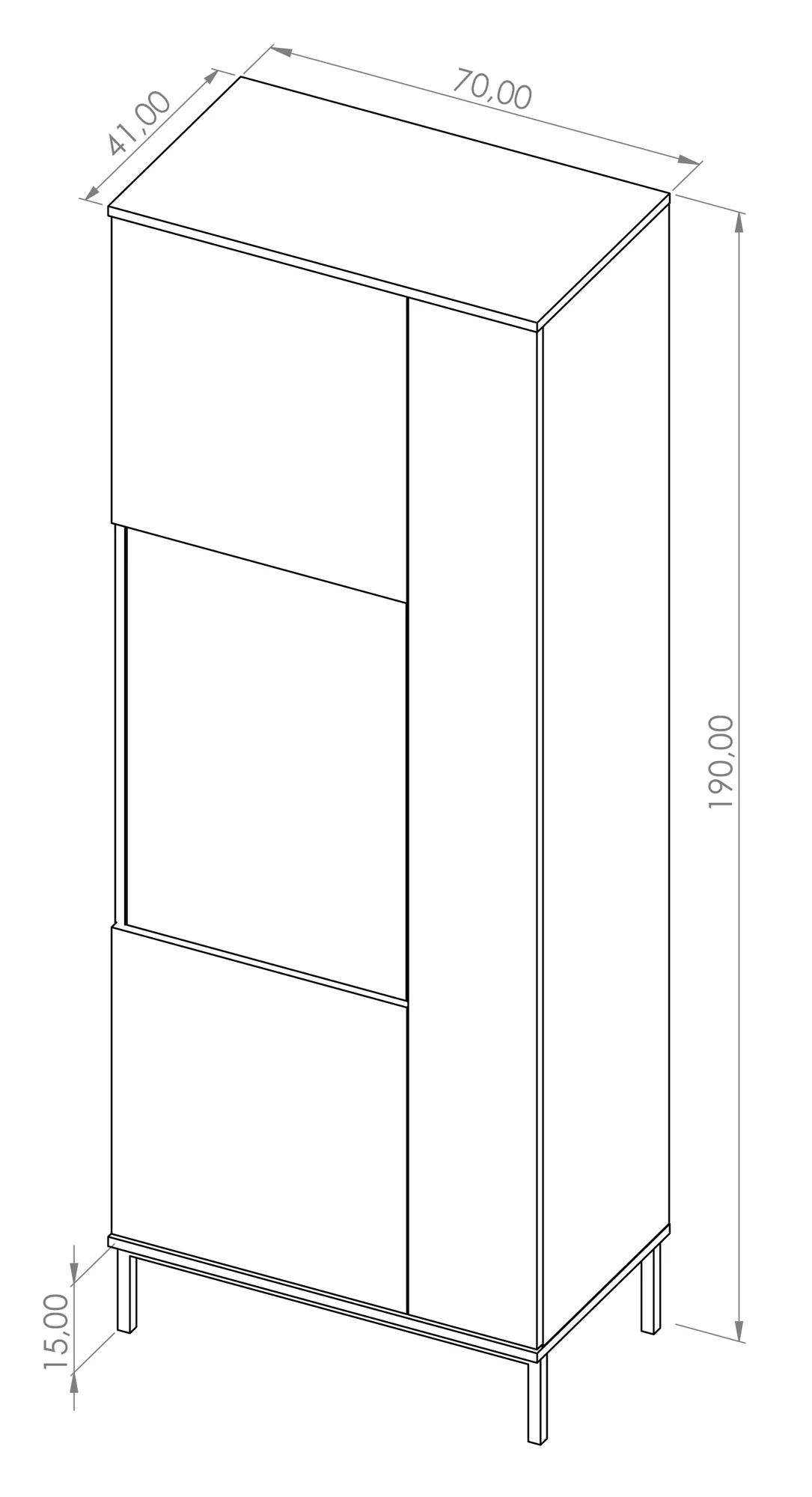 Witryna dwudrzwiowa Perila 70 cm z oświetleniem LED biała - Image 6