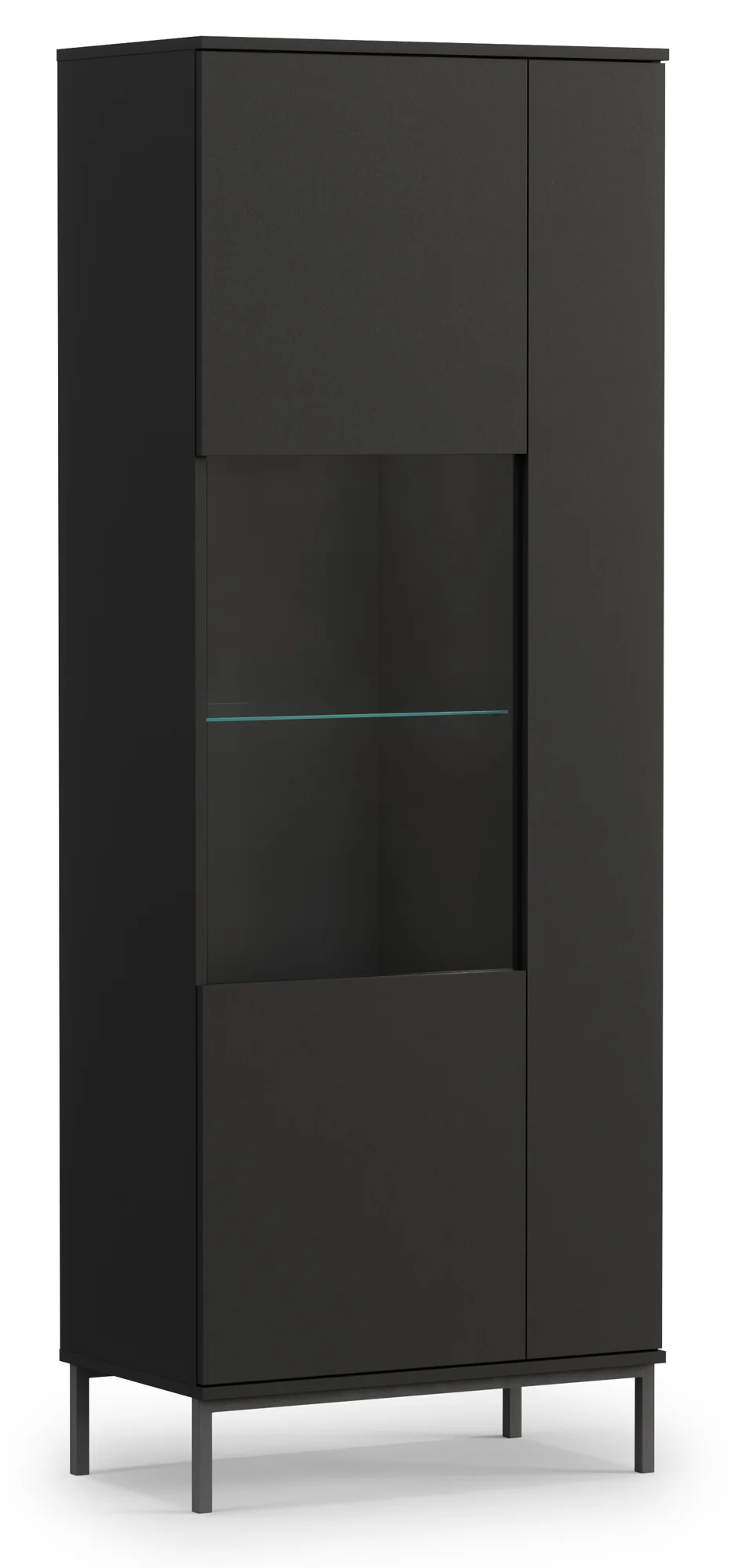 Witryna dwudrzwiowa Perila 70 cm z oświetleniem LED czarna