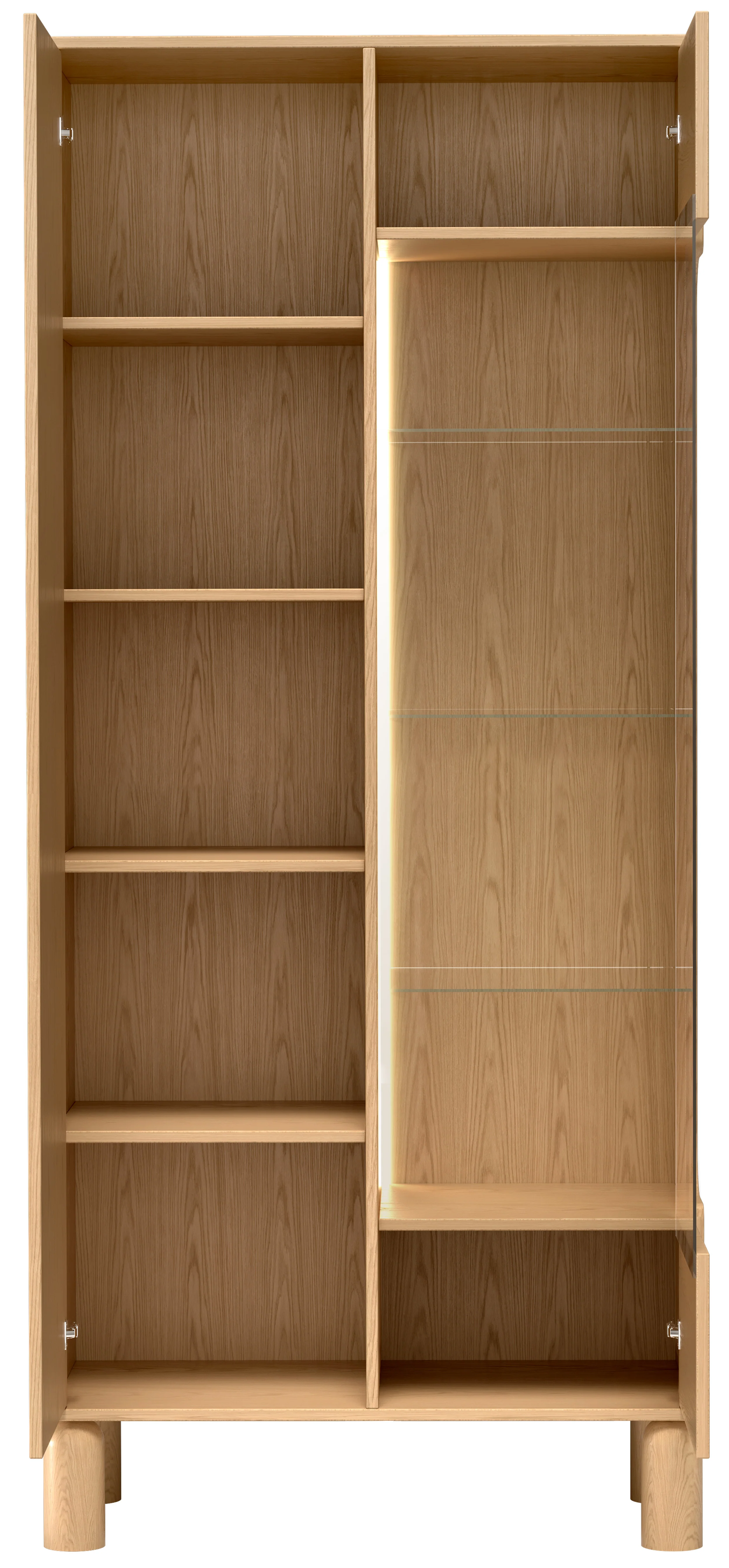 Witryna dwudrzwiowa Sanden wysoka z oświetleniem LED 89 cm dąb bookmatch - Image 10