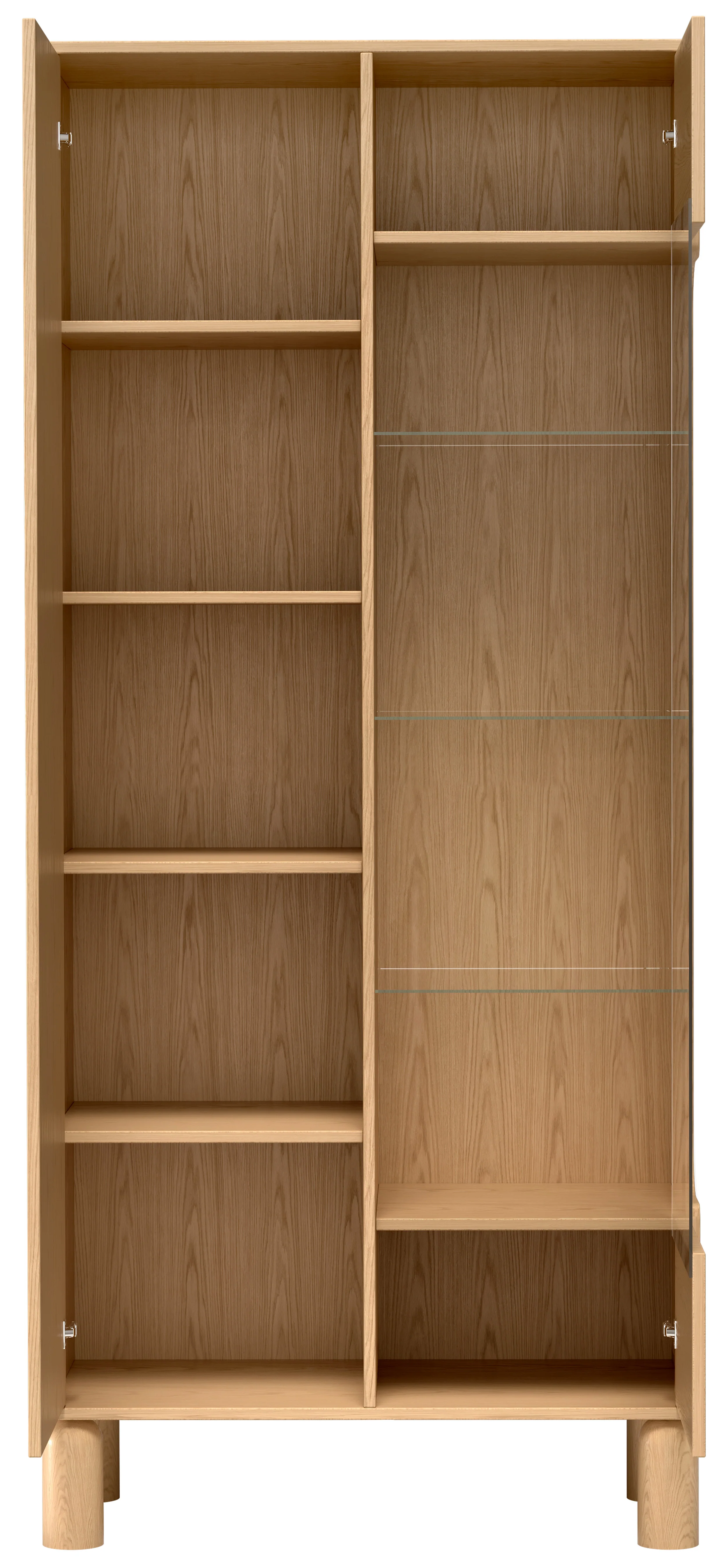 Witryna dwudrzwiowa Sanden wysoka z oświetleniem LED 89 cm dąb bookmatch - Image 11
