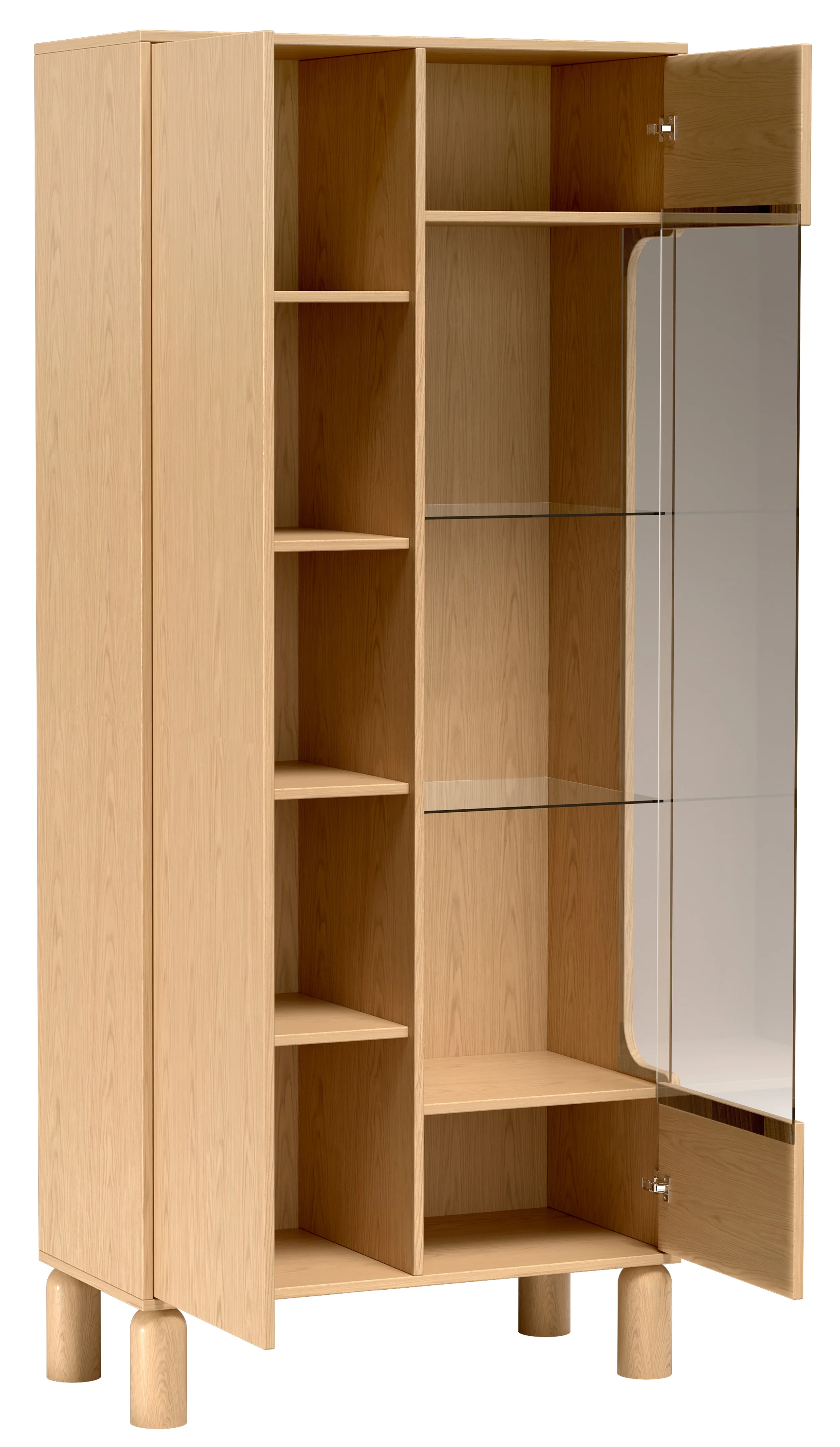 Witryna dwudrzwiowa Sanden wysoka z oświetleniem LED 89 cm dąb bookmatch - Image 14