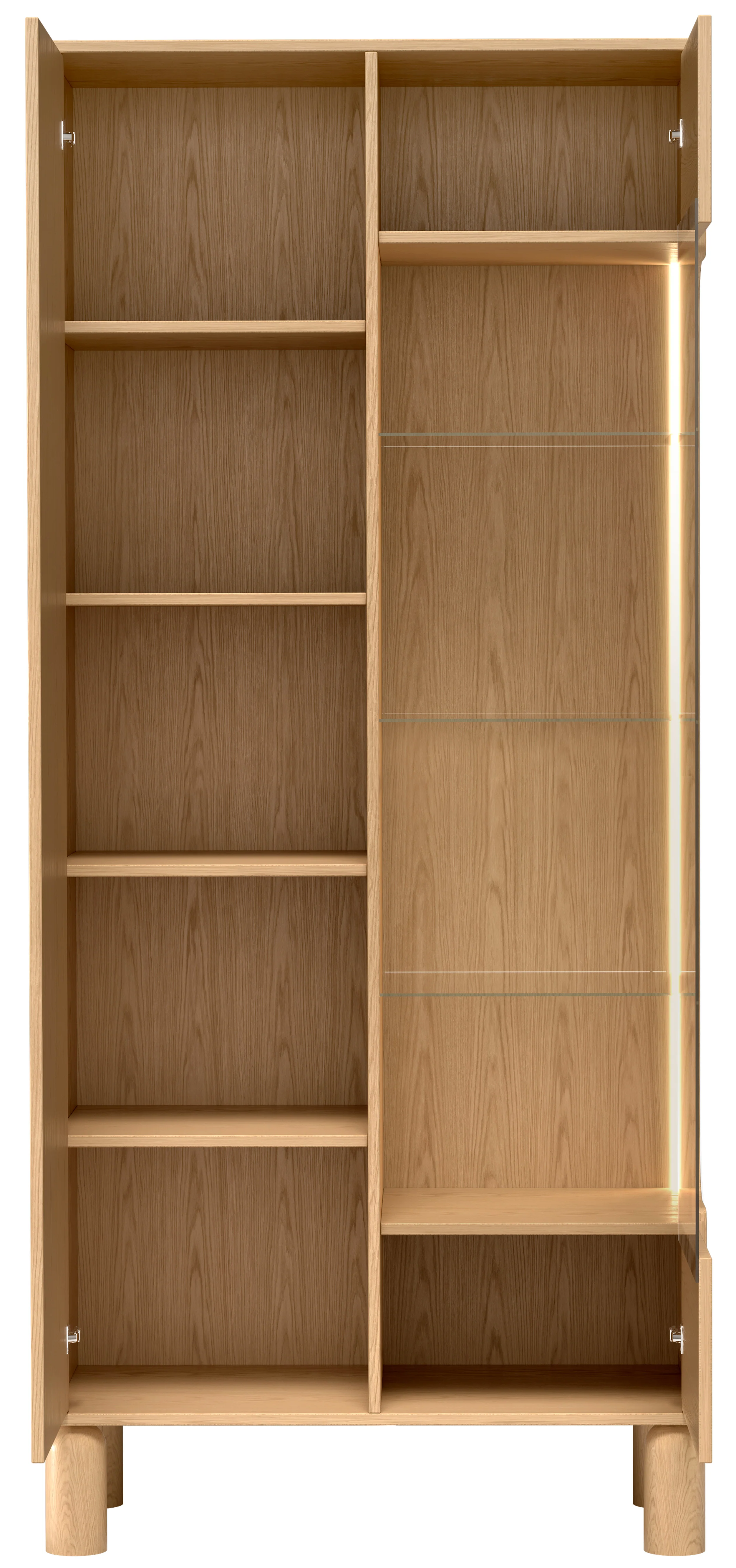 Witryna dwudrzwiowa Sanden wysoka z oświetleniem LED 89 cm dąb bookmatch - Image 3