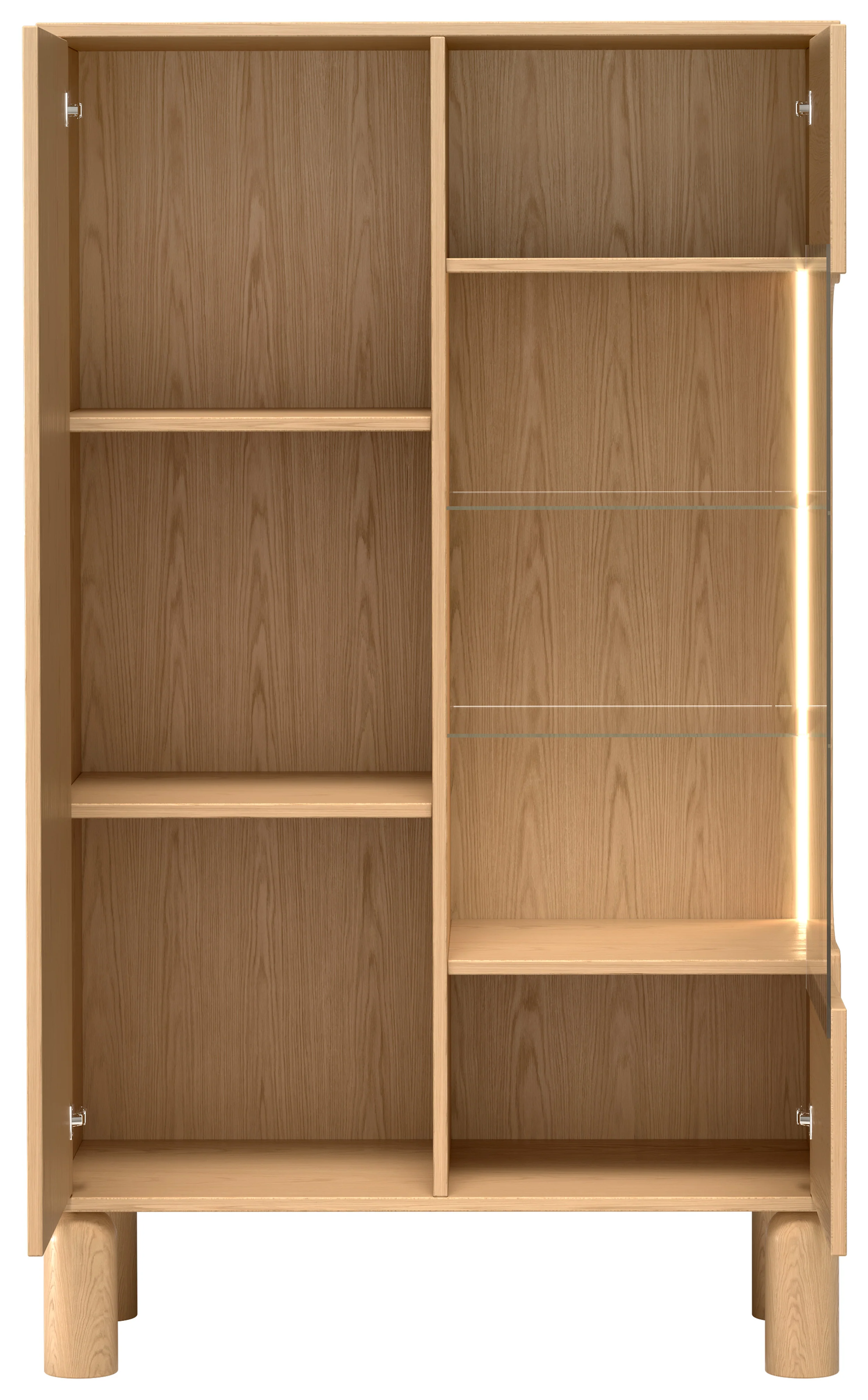 Witryna dwudrzwiowa Sanden z oświetleniem LED 89 cm dąb bookmatch - Image 3