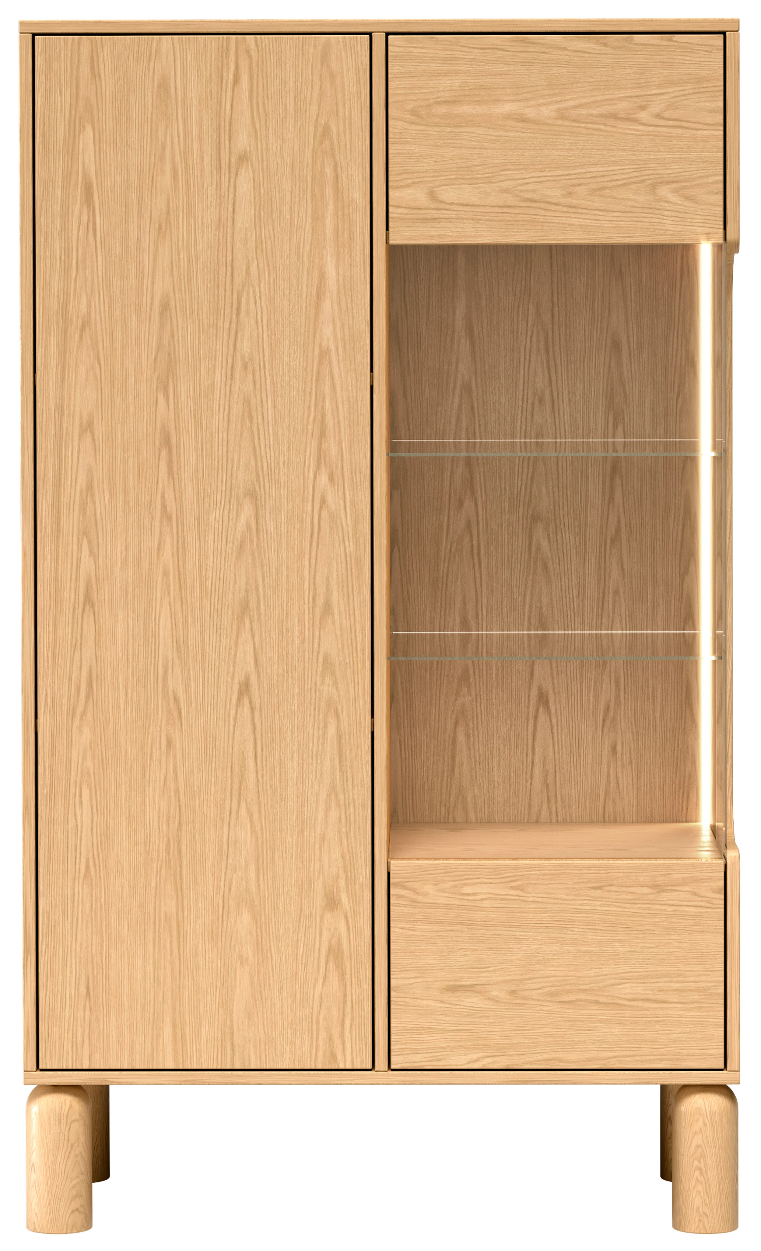 Witryna dwudrzwiowa Sanden z oświetleniem LED 89 cm dąb bookmatch - Image 8
