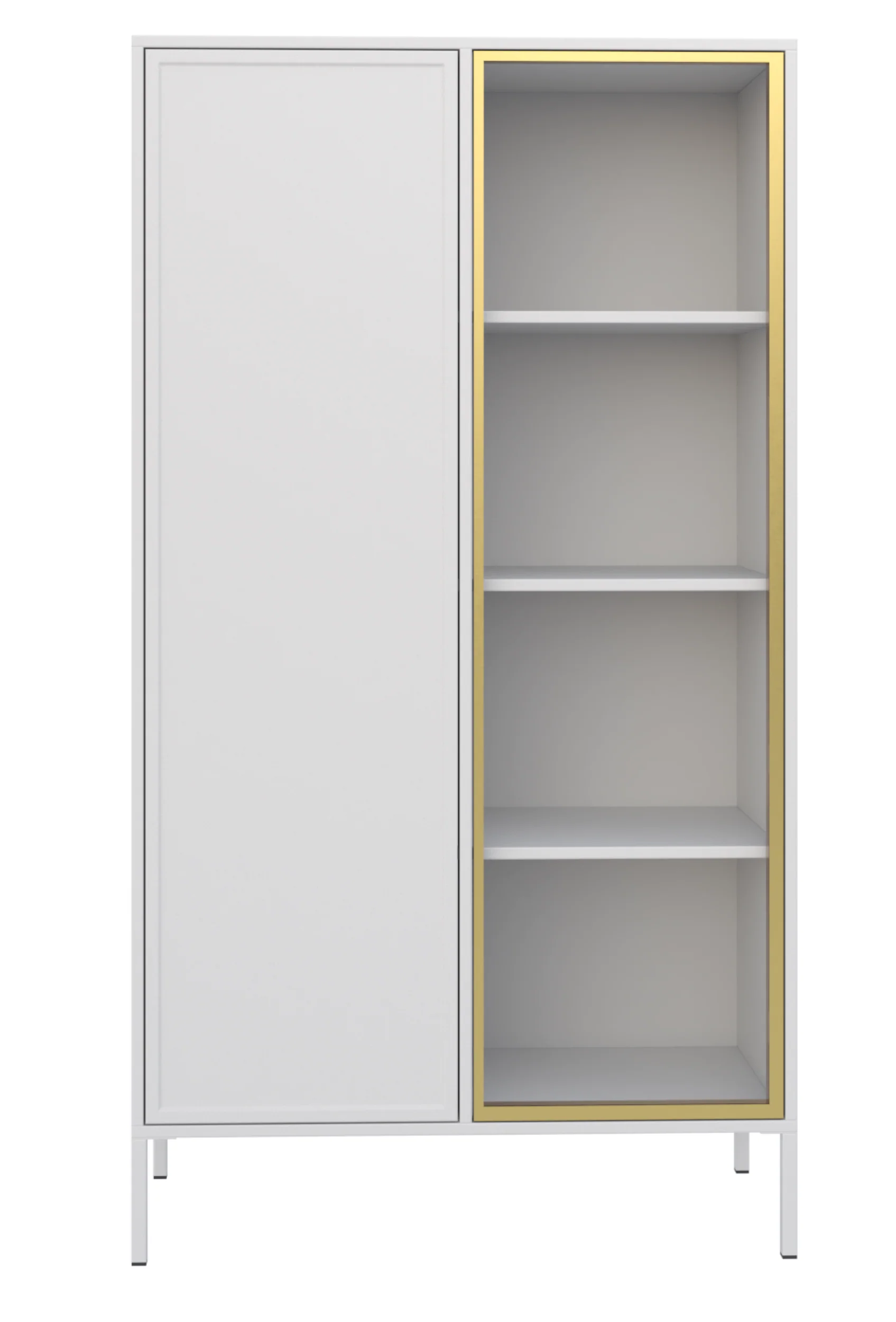 Witryna dwudrzwiowa Velveto ze szklanym frontem 90 cm biały - Image 6