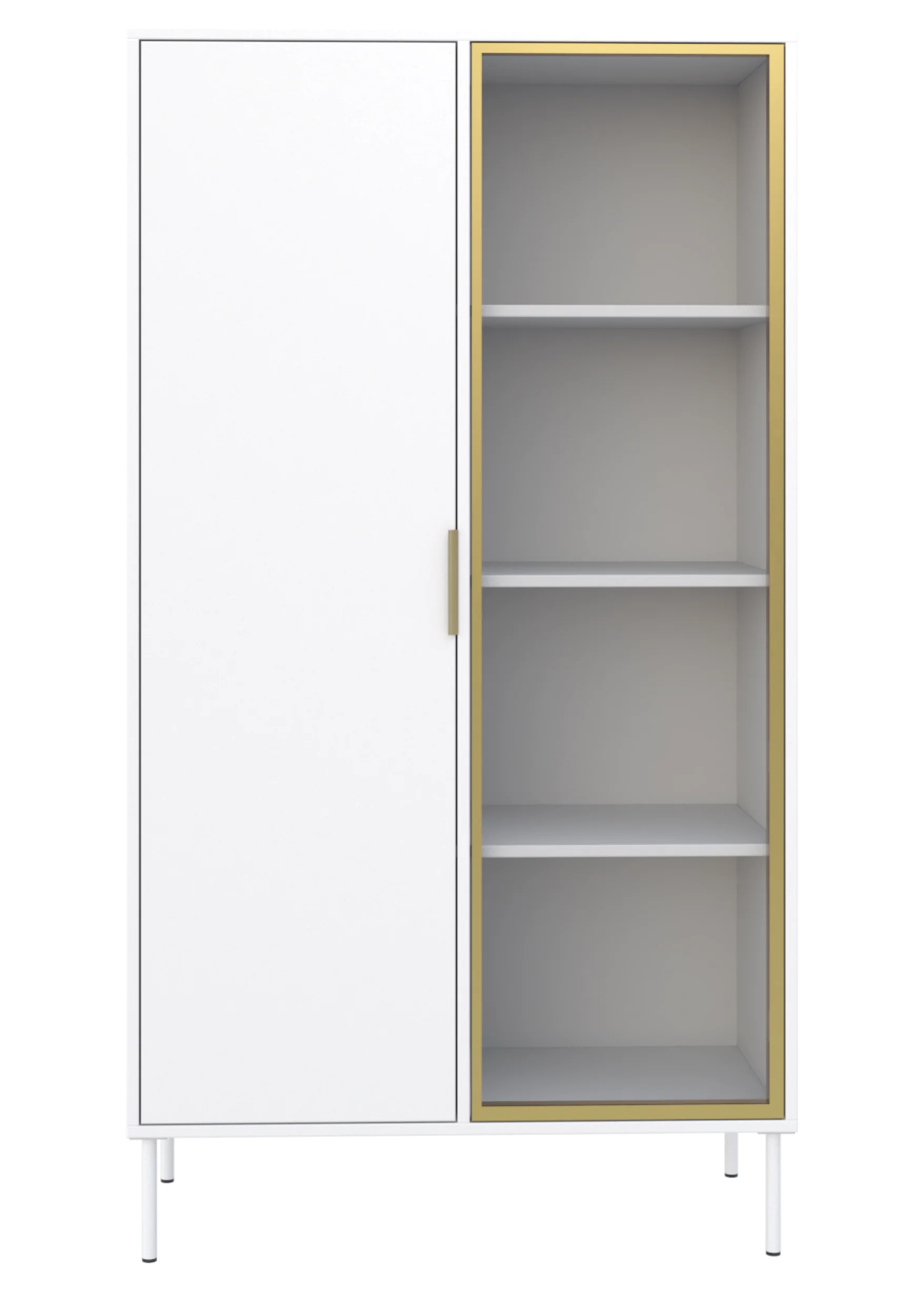 Witryna dwudrzwiowa Vena ze szklanym frontem 90 cm biały - Image 5