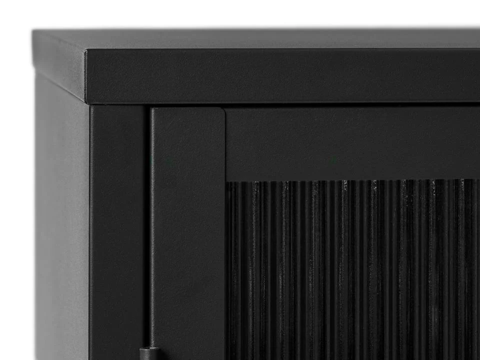 Witryna metalowa Avensunly 140 cm z przeszkleniem czarna - Image 2