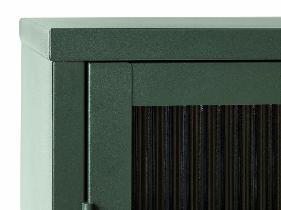 Witryna metalowa Avensunly 140 cm z przeszkleniem zielona - Image 6