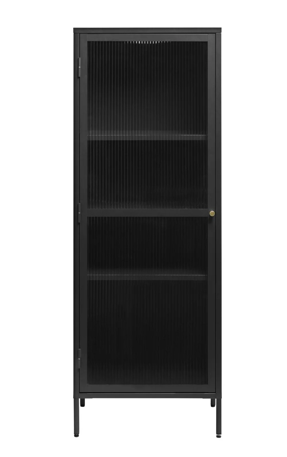 Witryna metalowa jednodrzwiowa Avensunly 160 cm z przeszkleniem czarna - Image 2
