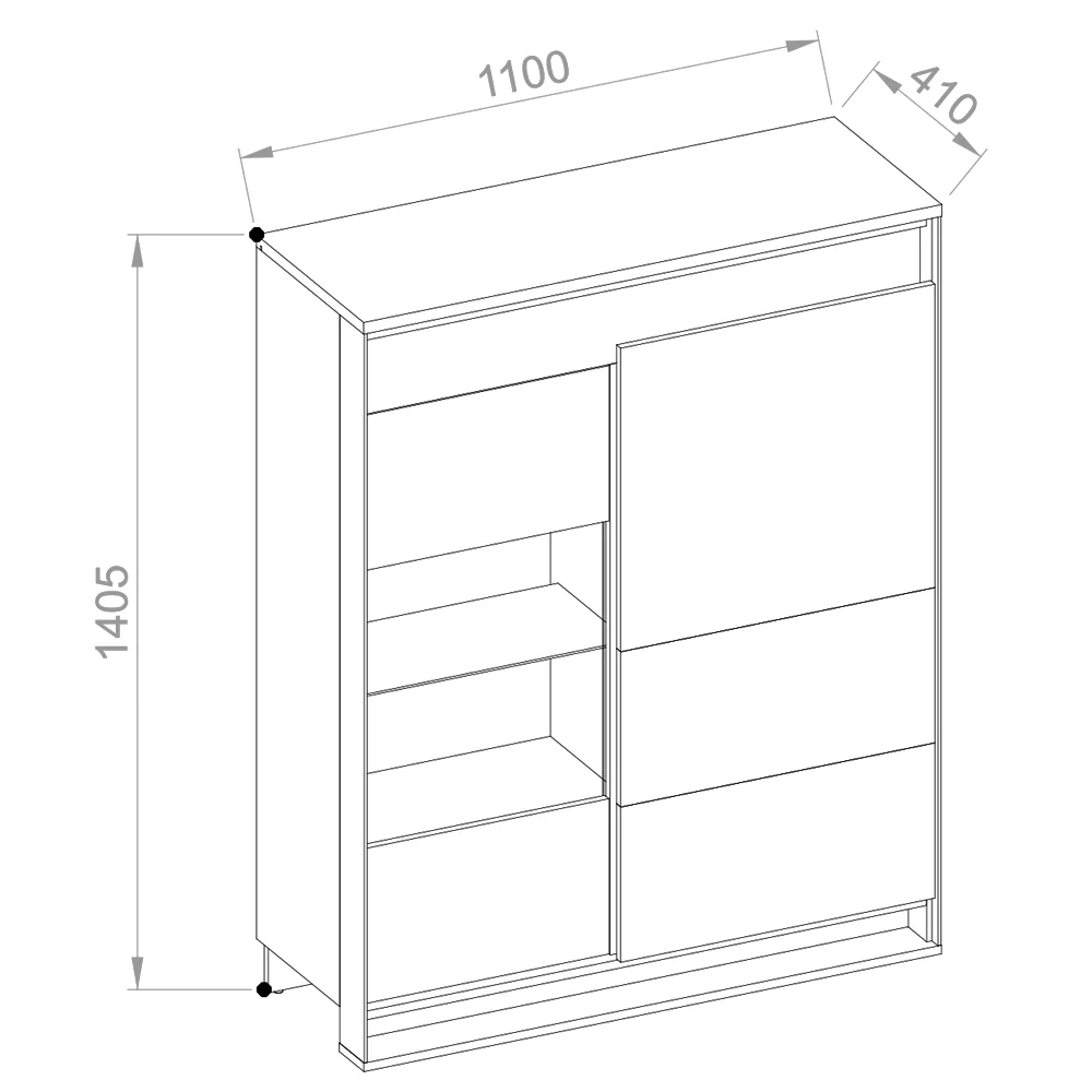 Witryna niska Quant 140,5 cm z oświetleniem - Image 8