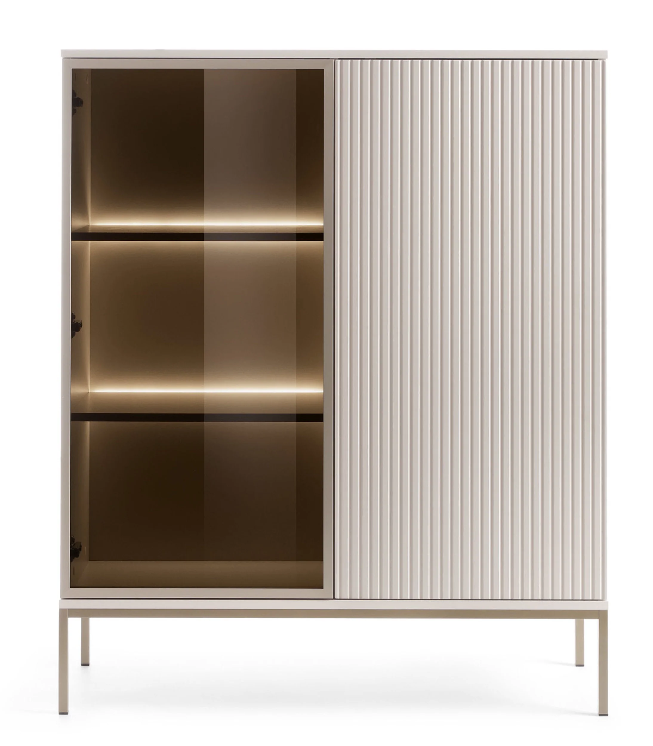 Witryna Tosena dwudrzwiowa z oświetleniem LED 104 cm Kaszmir - Image 3