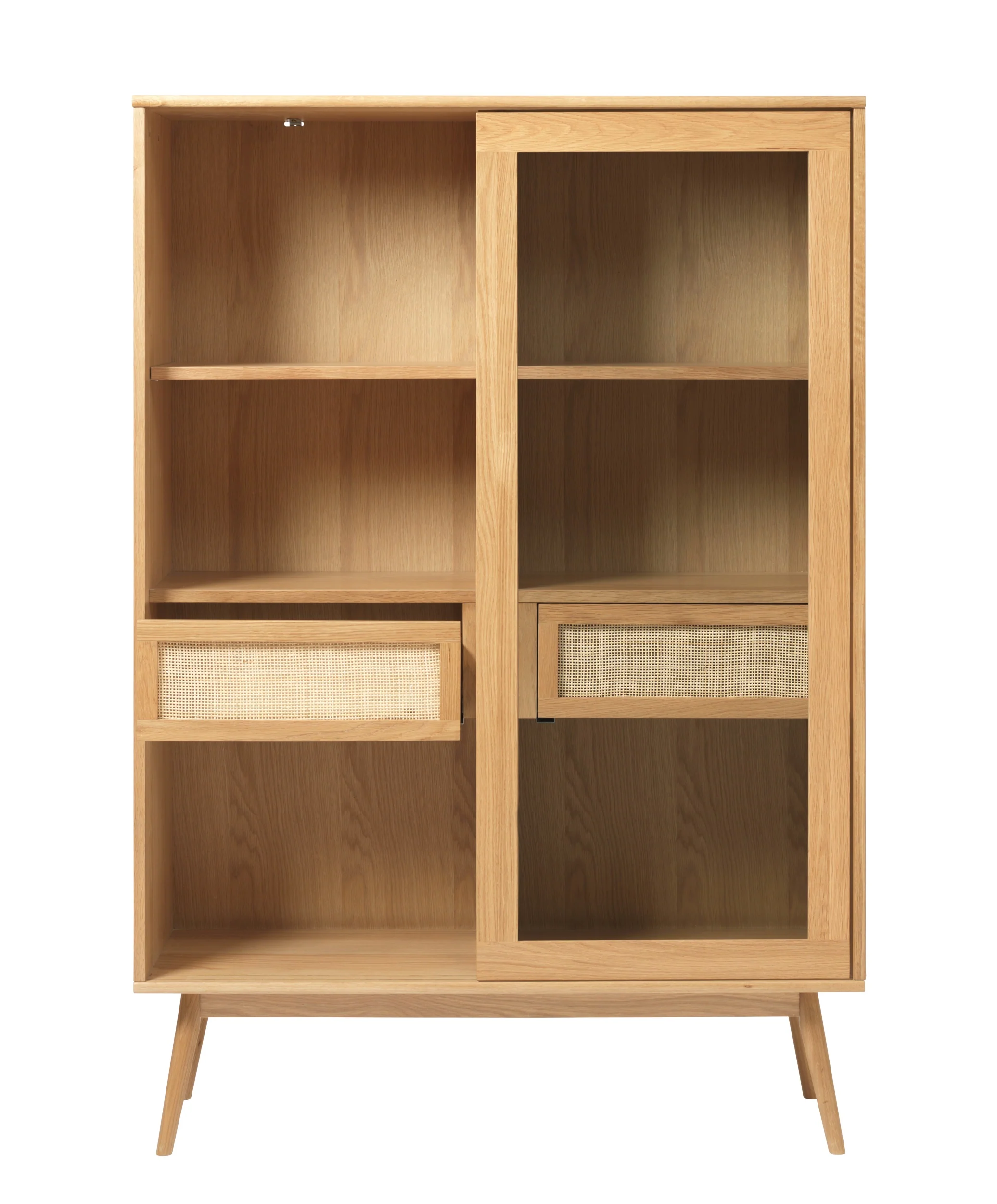 Witryna z przeszkleniem Visimmy 160 cm dąb/plecionka - Image 8