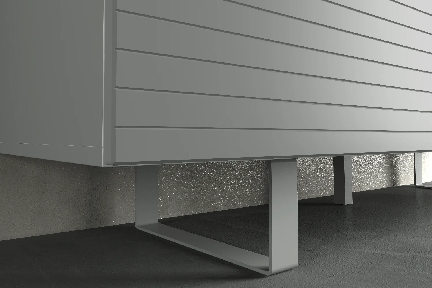 Włoska komoda dwudrzwiowa Gondil 110 cm z przetworzonych butelek PET Beton/Szary - Image 3