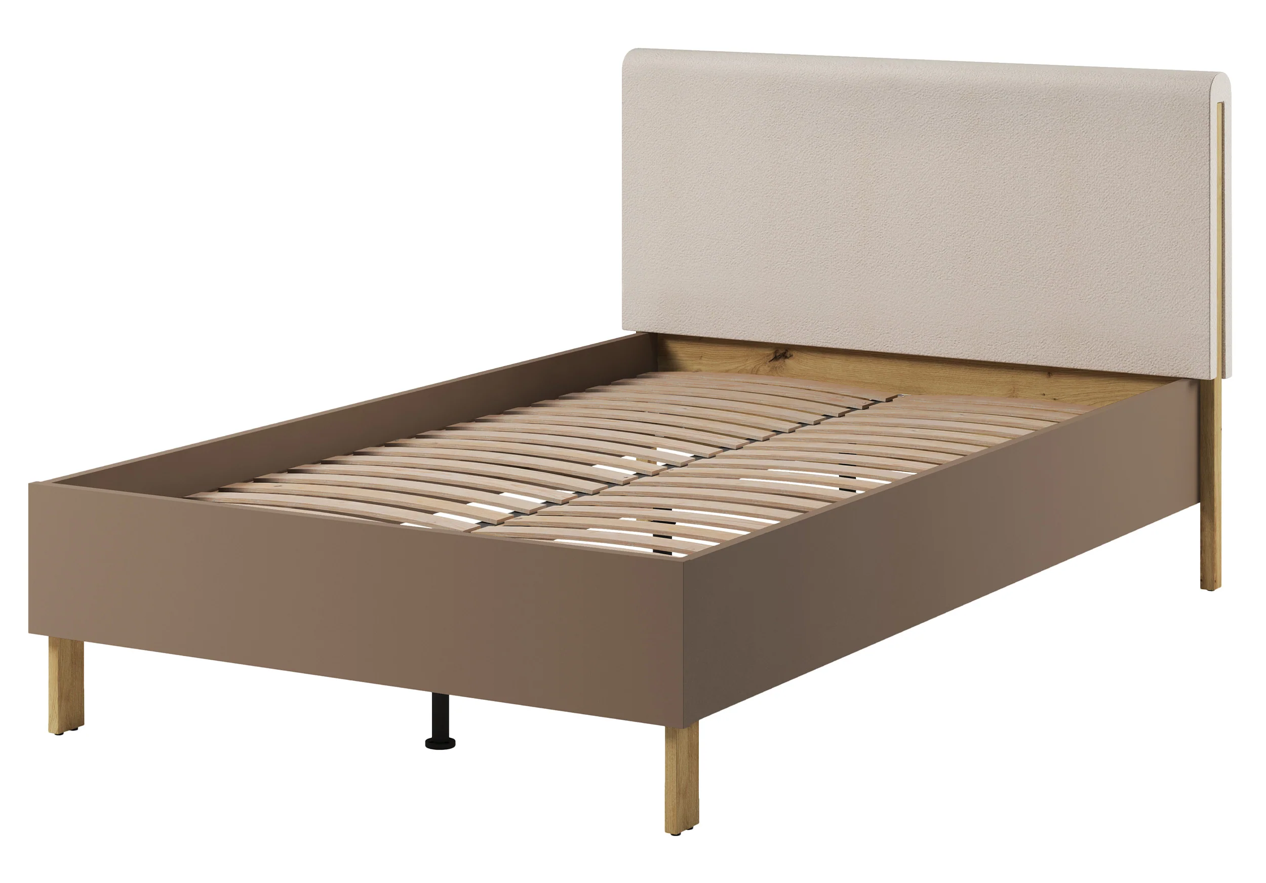 Zagłówek tapicerowany do łóżka Lenny 132 cm beżowy - Image 2