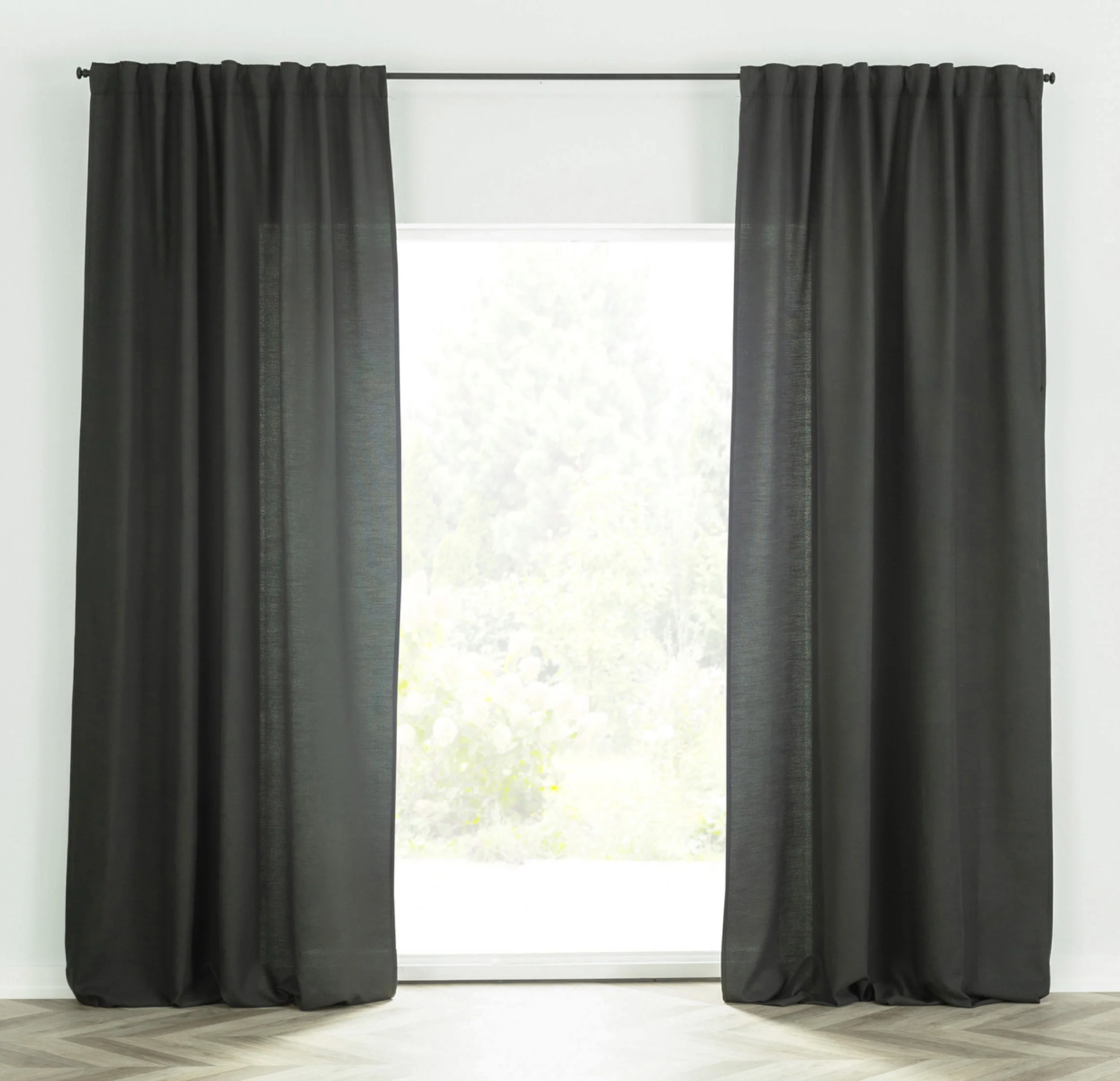 Zasłona na taśmie marszczącej Basic 140x280 cm bazaltowa - Image 2