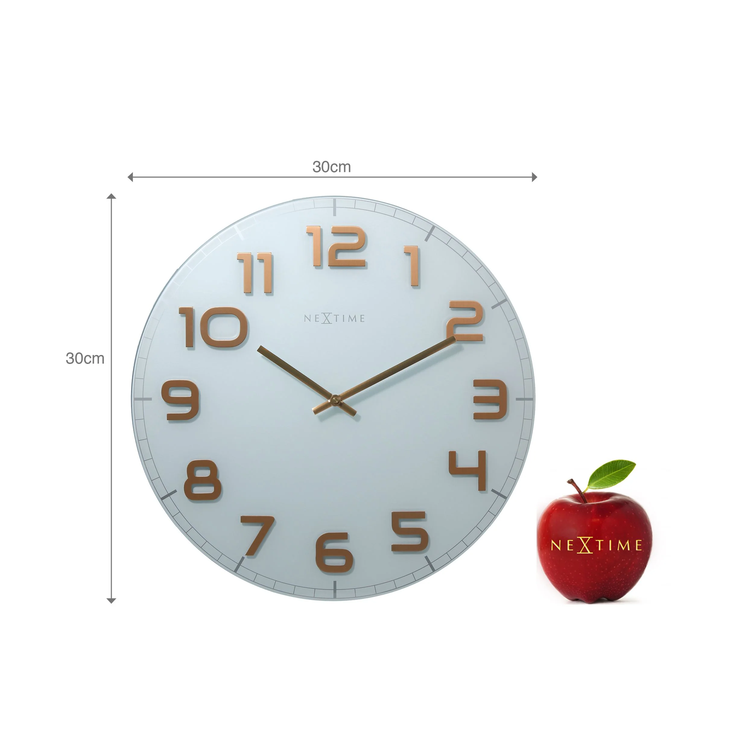 Zegar ścienny Classy 30 cm biało-miedziany - Image 6