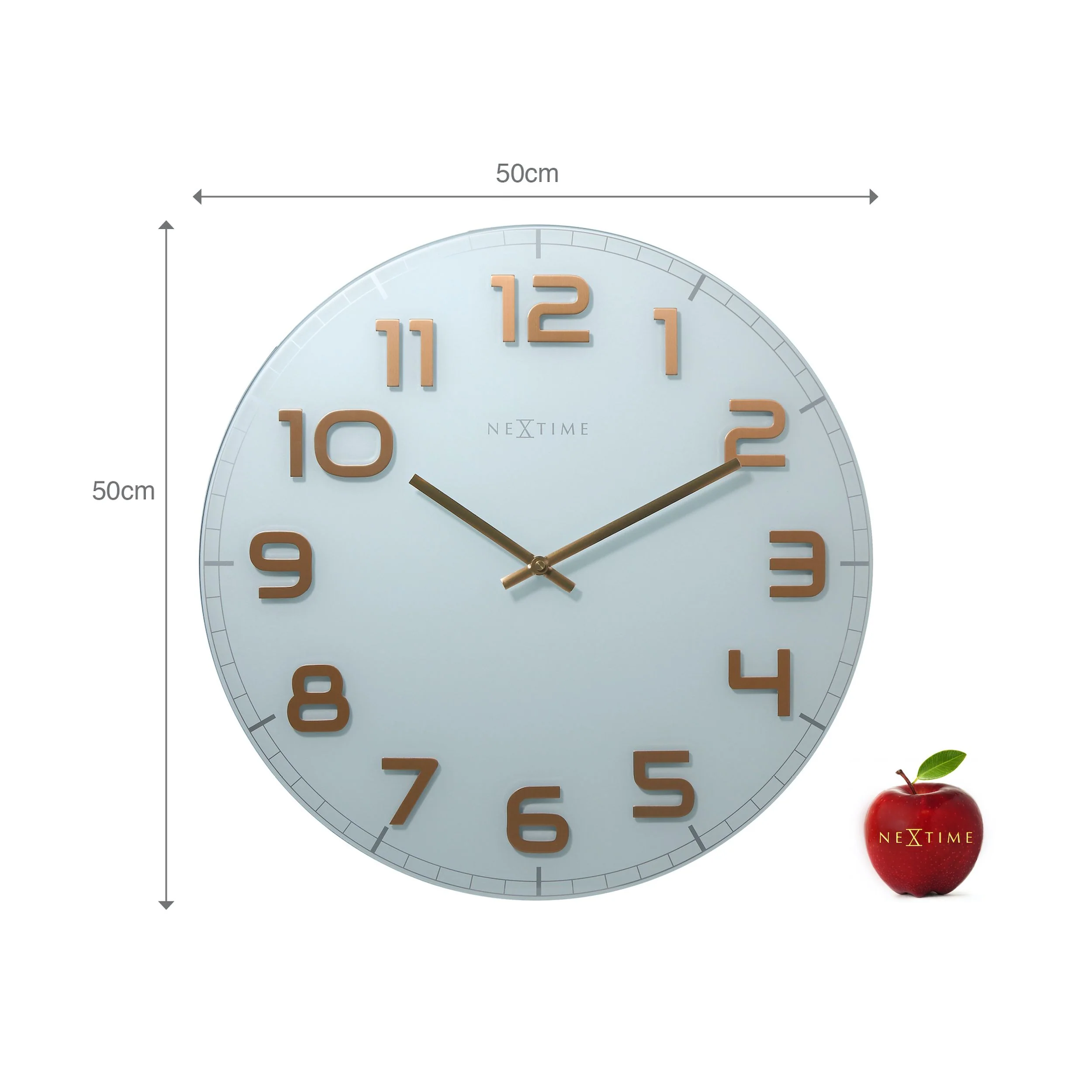 Zegar ścienny Classy 50 cm biało-miedziany - Image 8