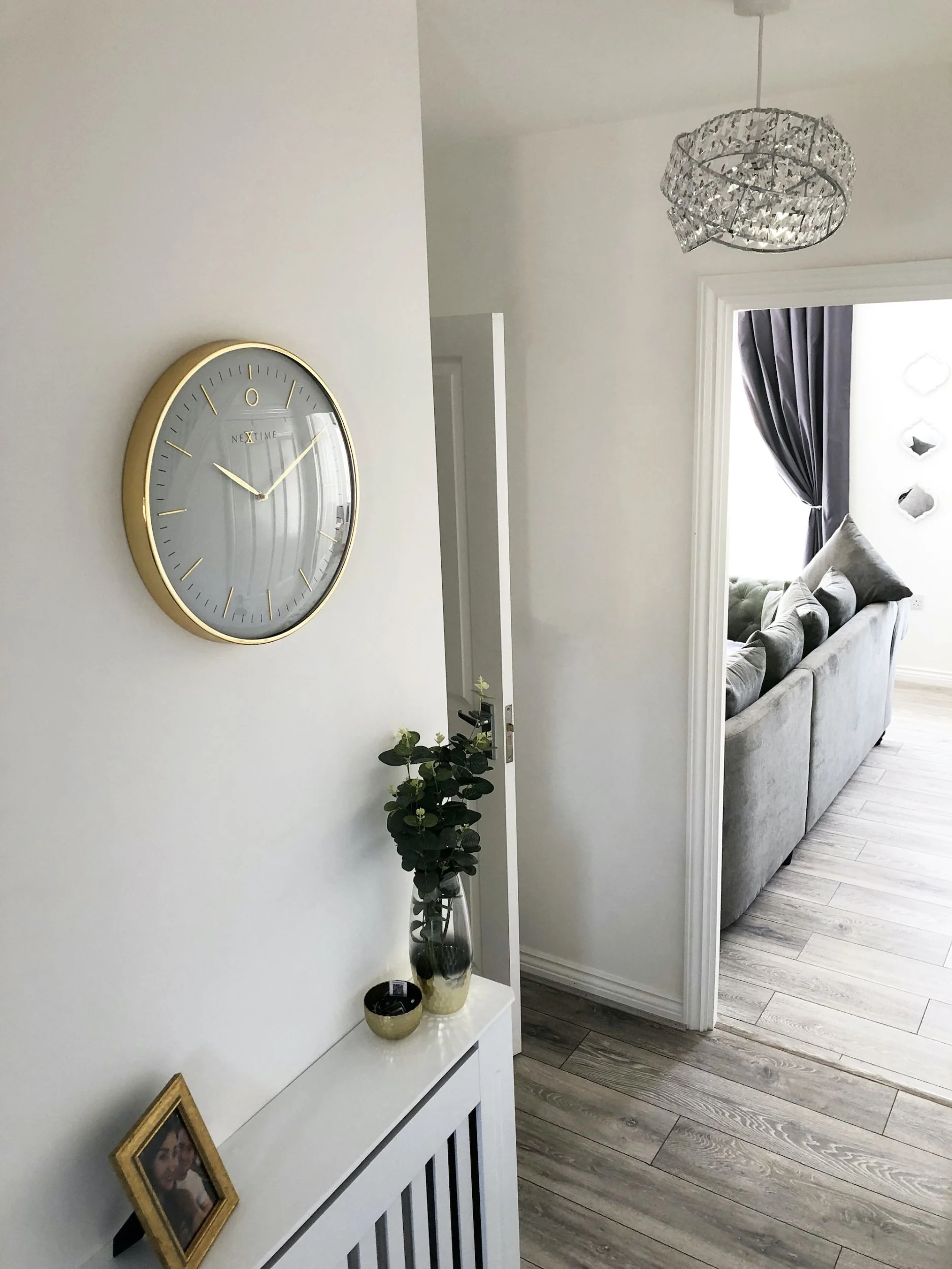 Zegar ścienny Glamour 40 cm biało-złoty - Image 3