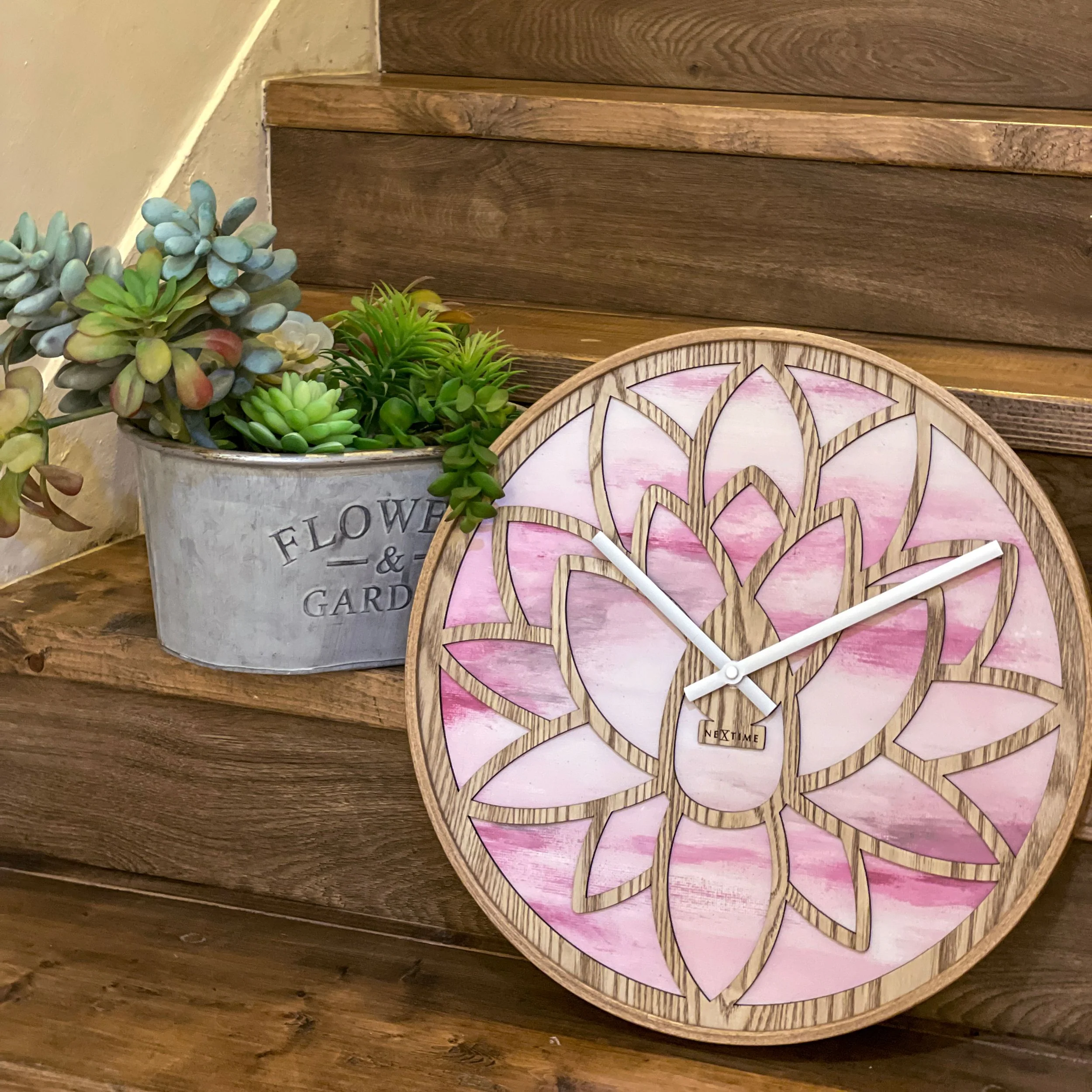 Zegar ścienny Lotus 40 cm różowo-brązowy - Image 2