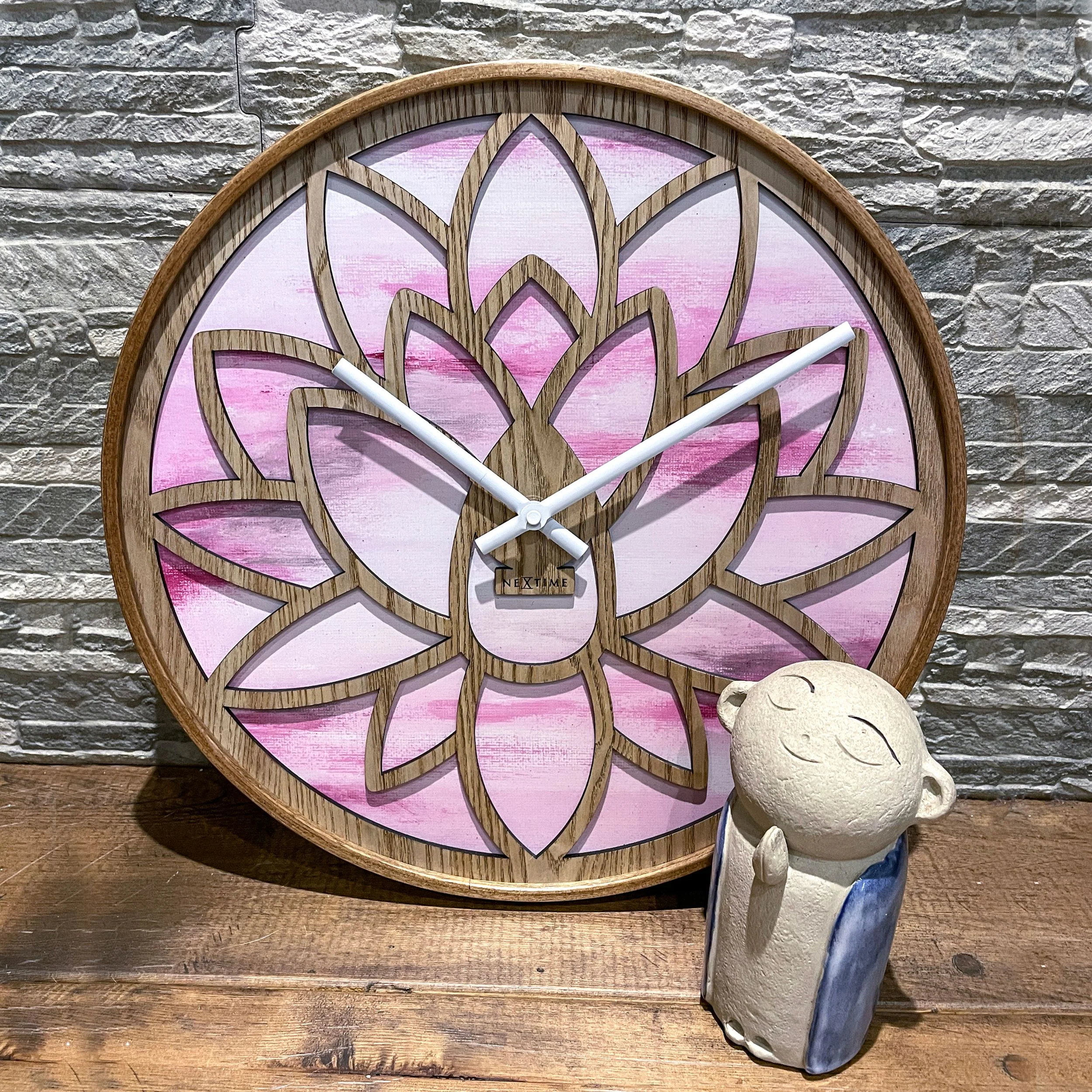 Zegar ścienny Lotus 40 cm różowo-brązowy - Image 4
