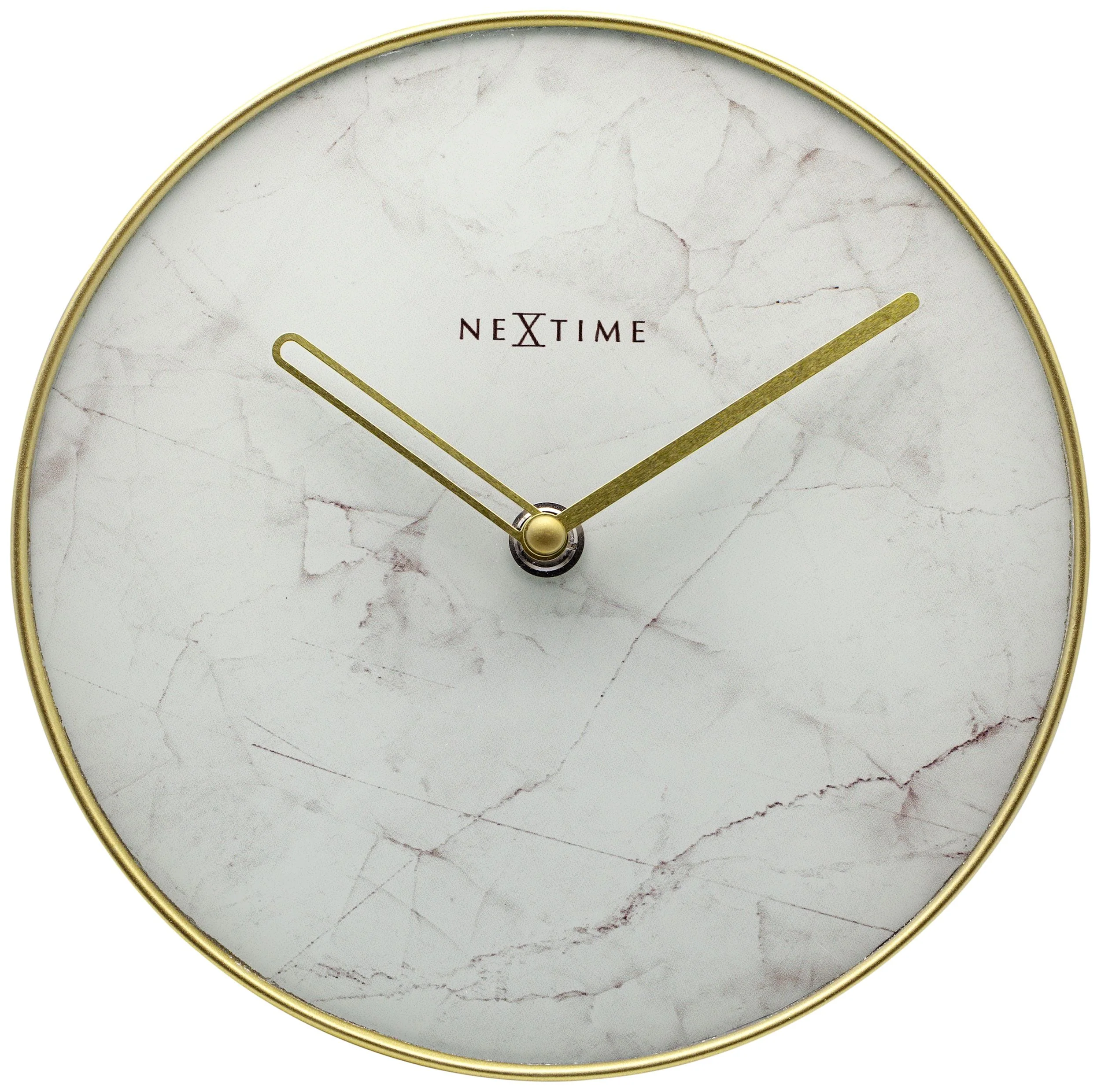 Zegar stojący Marble 20 cm biało-złoty