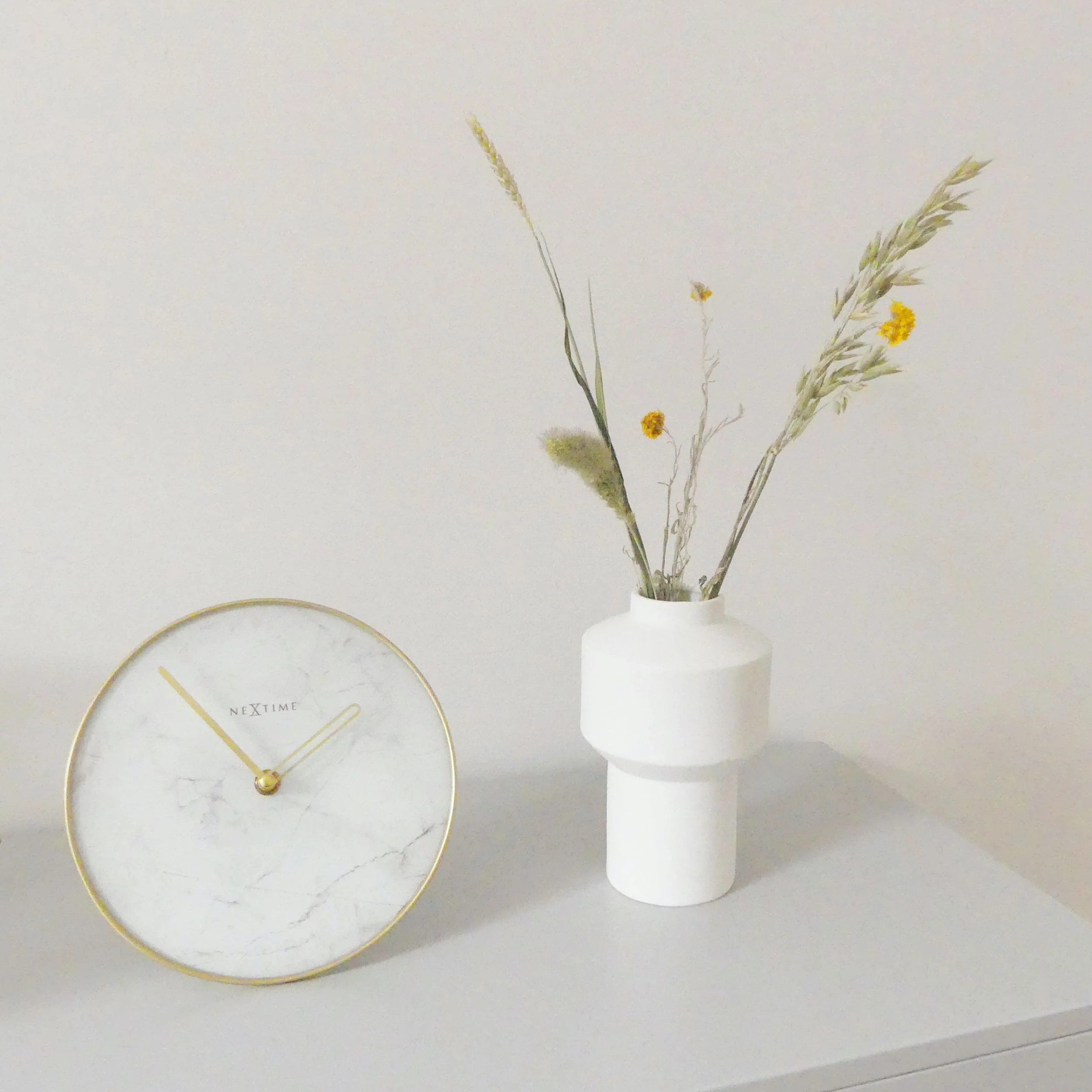 Zegar stojący Marble 20 cm biało-złoty - Image 3