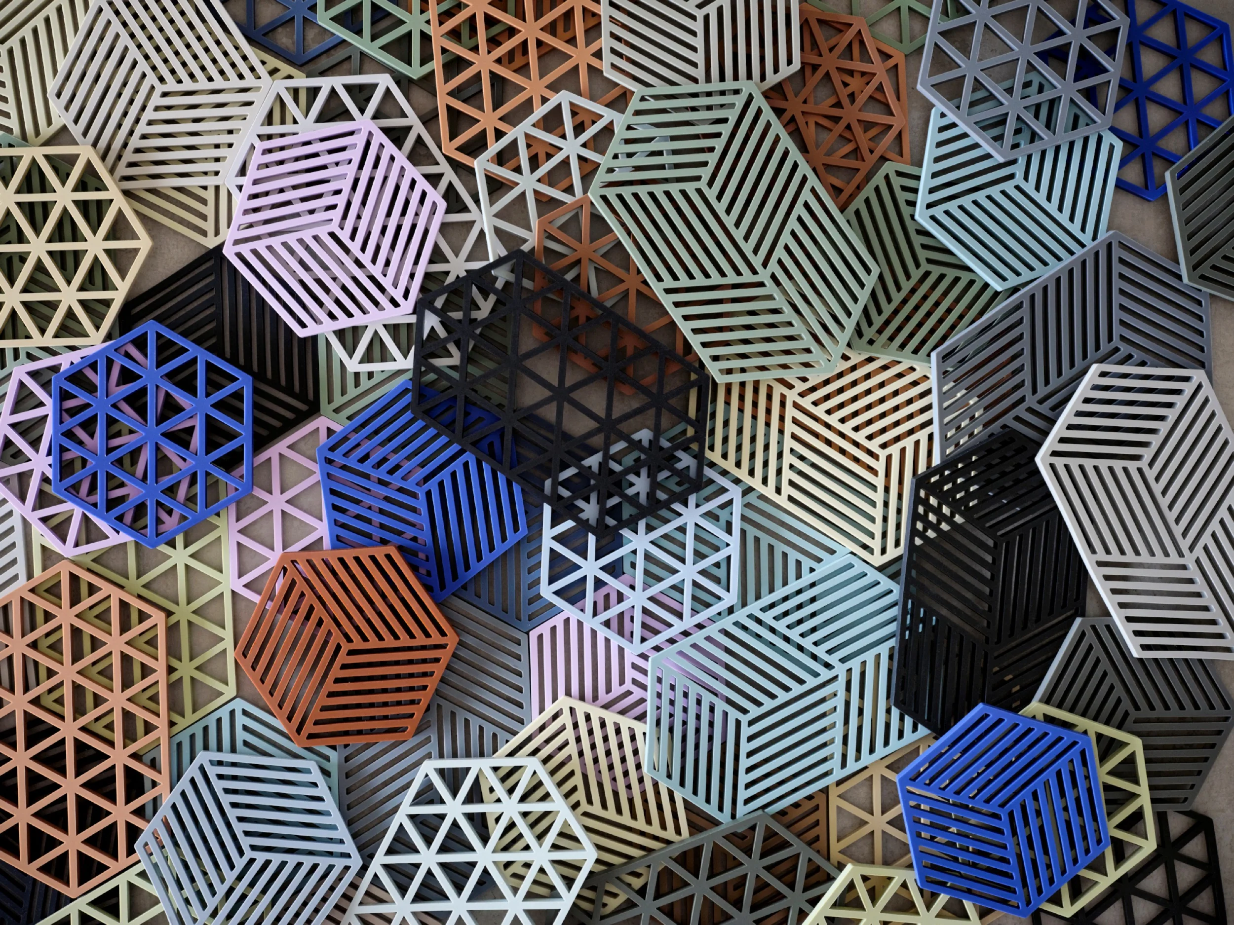 Zestaw 3 podkładek ochronnych Hexagon kolorowe - Image 3
