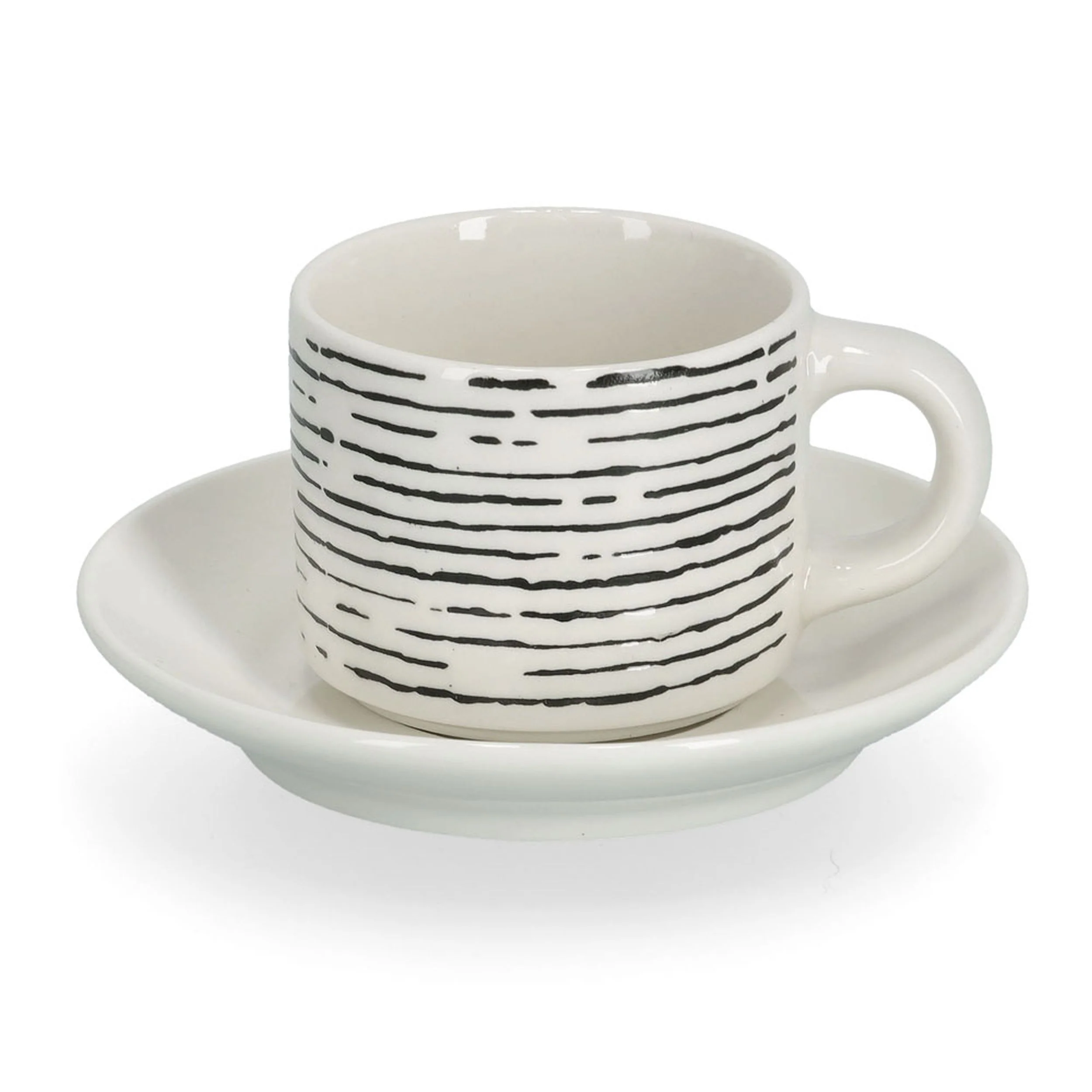 Zestaw 4 filiżanek do espresso Undablo biało-czarne - Image 3