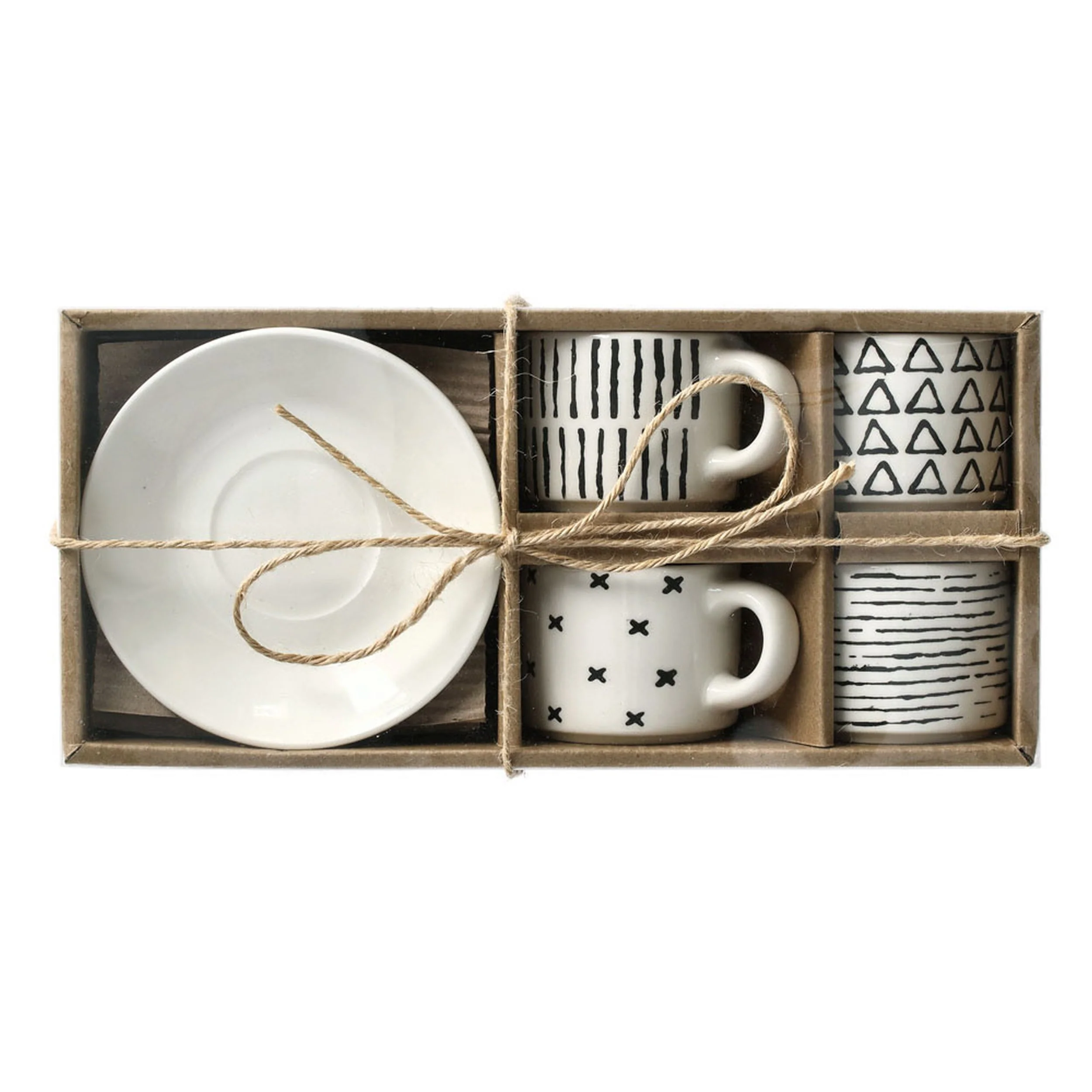 Zestaw 4 filiżanek do espresso Undablo biało-czarne - Image 6