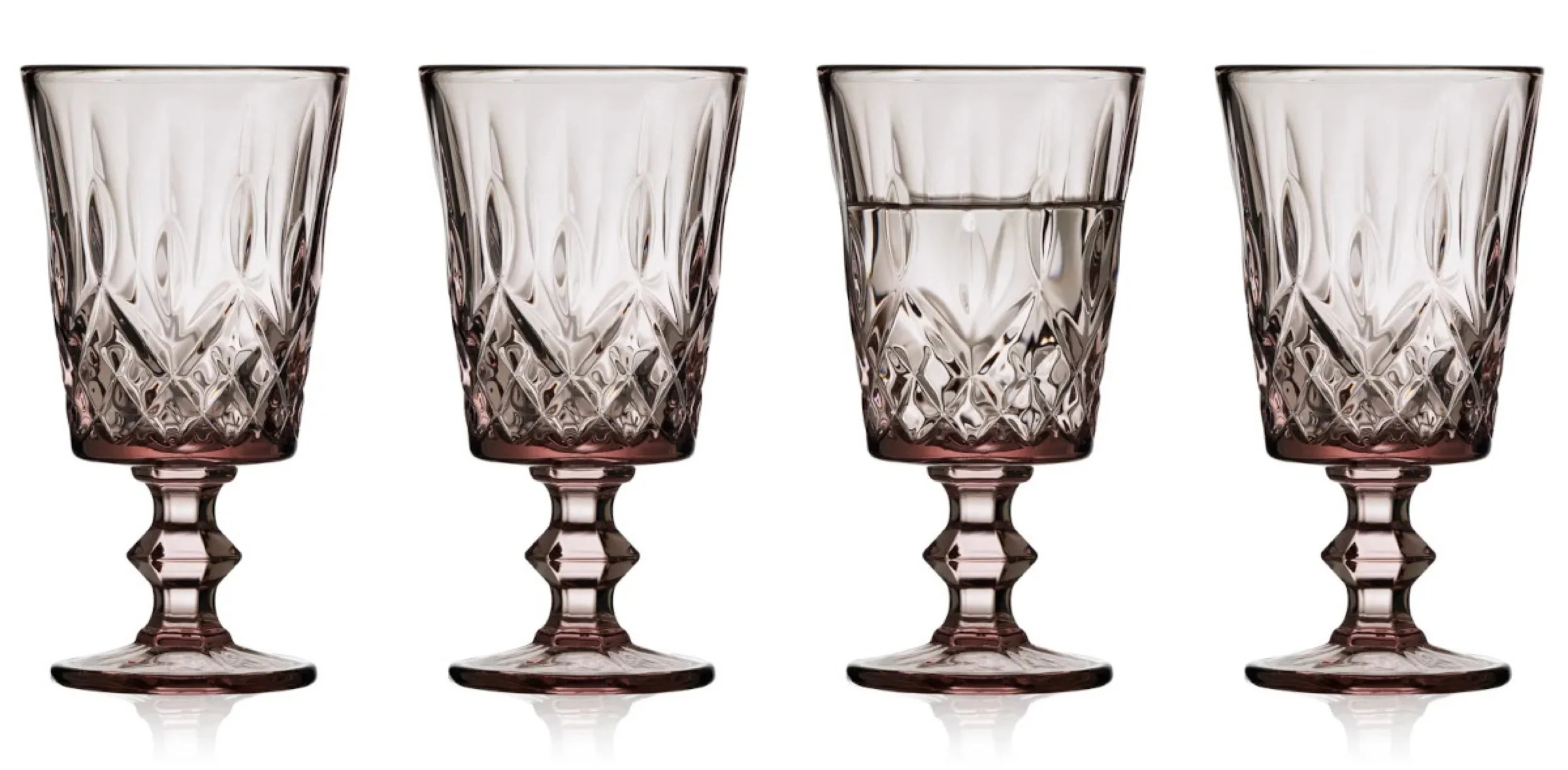 Zestaw 4 kieliszków do wina Sorrento 290 ml różowe