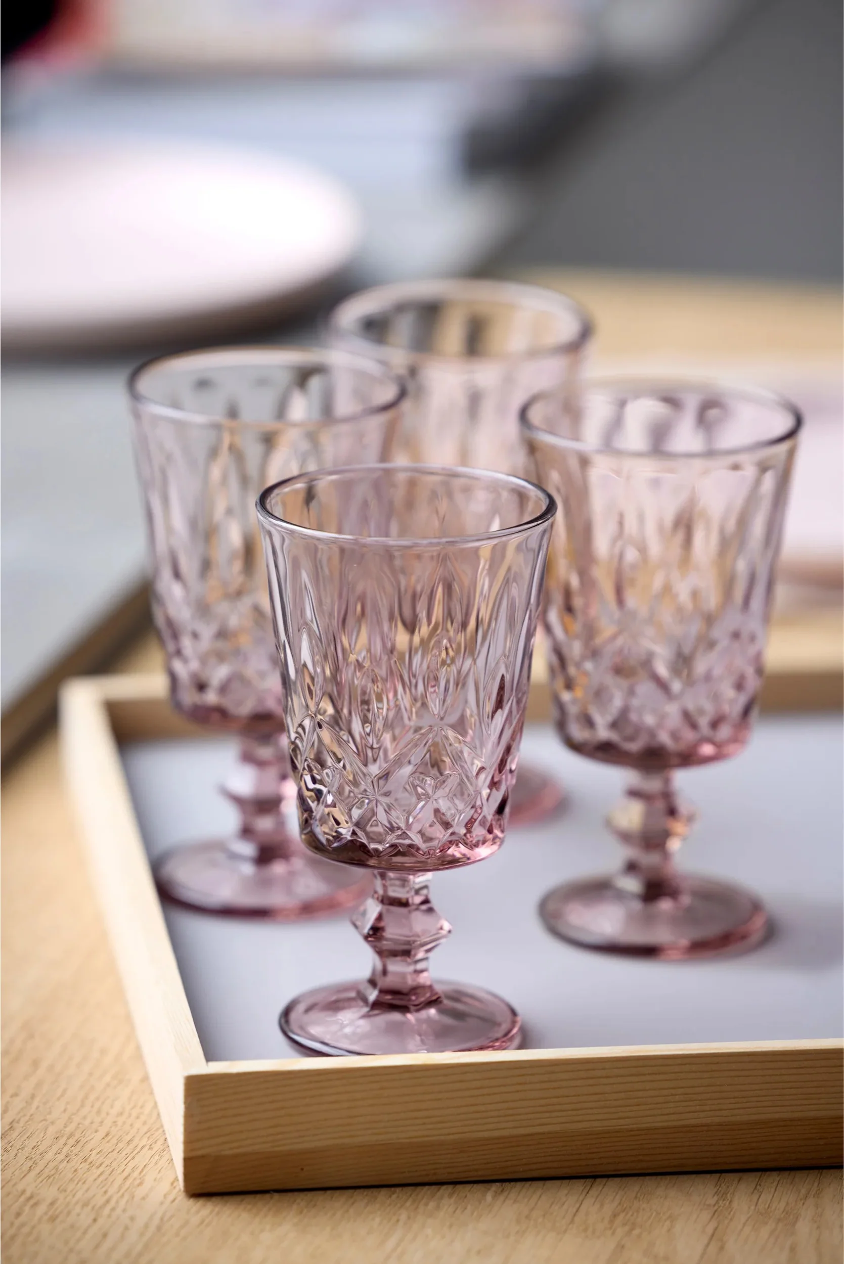Zestaw 4 kieliszków do wina Sorrento 290 ml różowe - Image 3