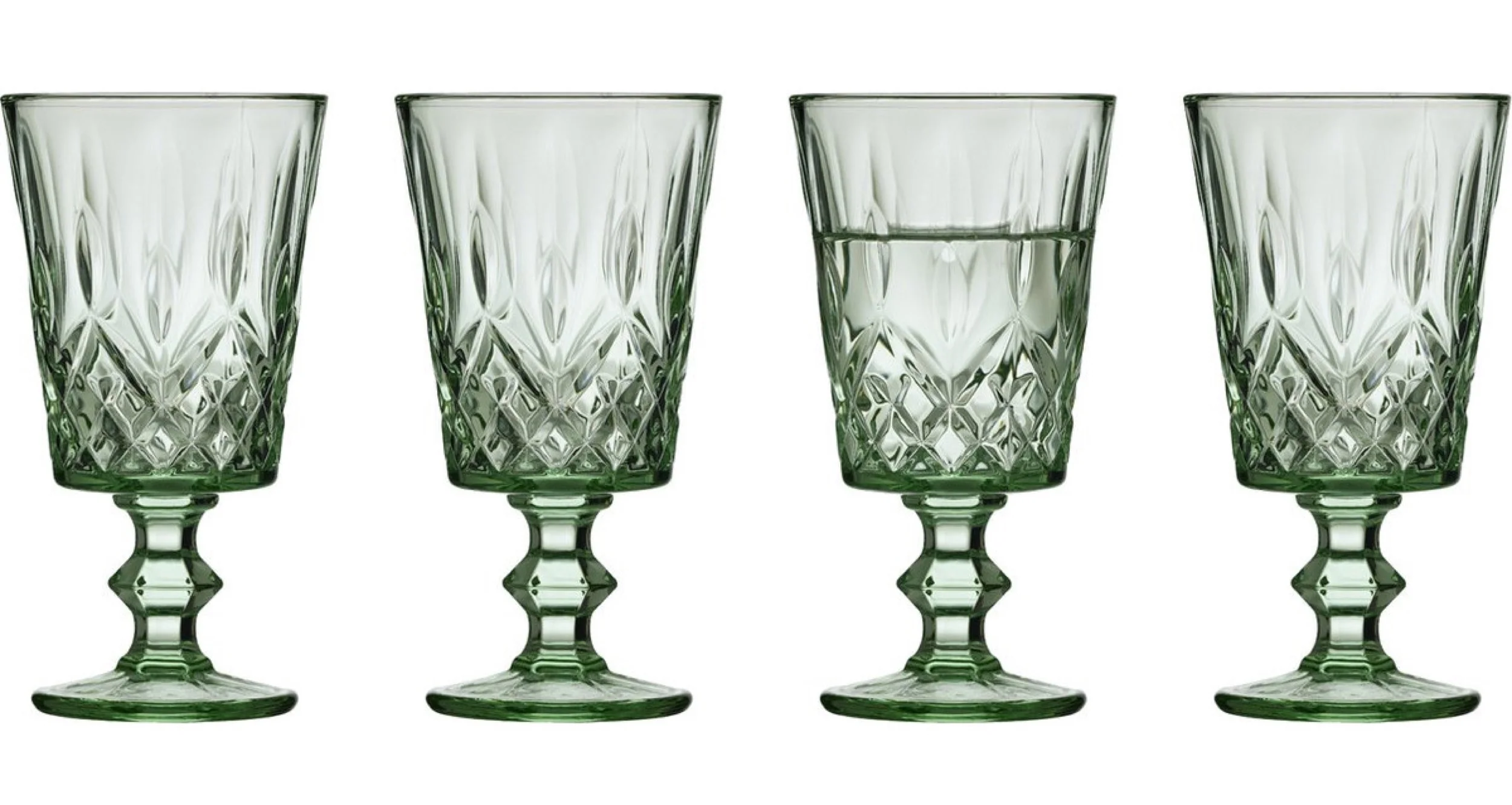 Zestaw 4 kieliszków do wina Sorrento 290 ml zielone
