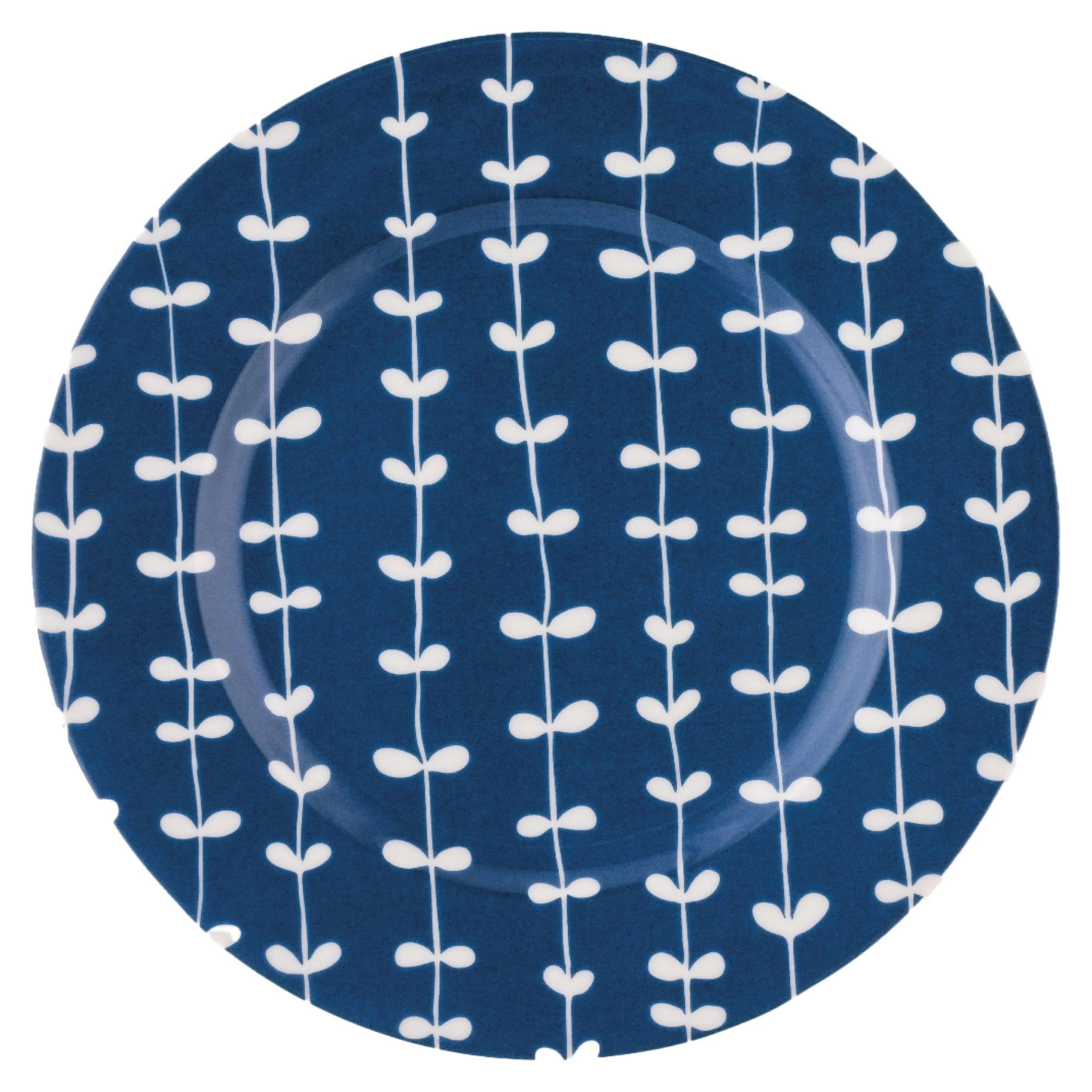 Zestaw 6 talerzy płytkich porcelanowych Scandy Blue 19 cm biało-niebieskie
