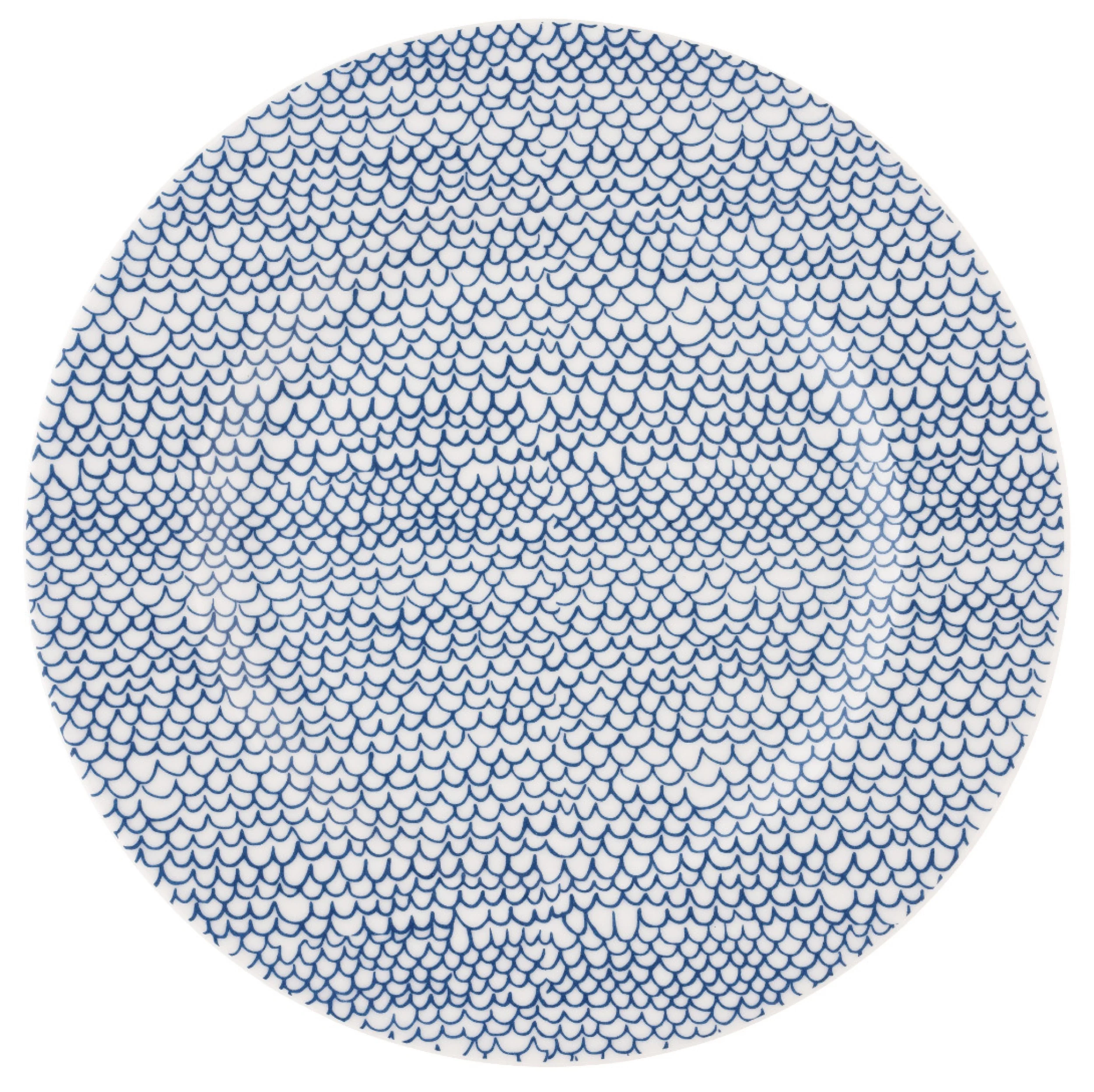 Zestaw 6 talerzy płytkich porcelanowych Scandy Blue 19 cm biało-niebieskie - Image 3