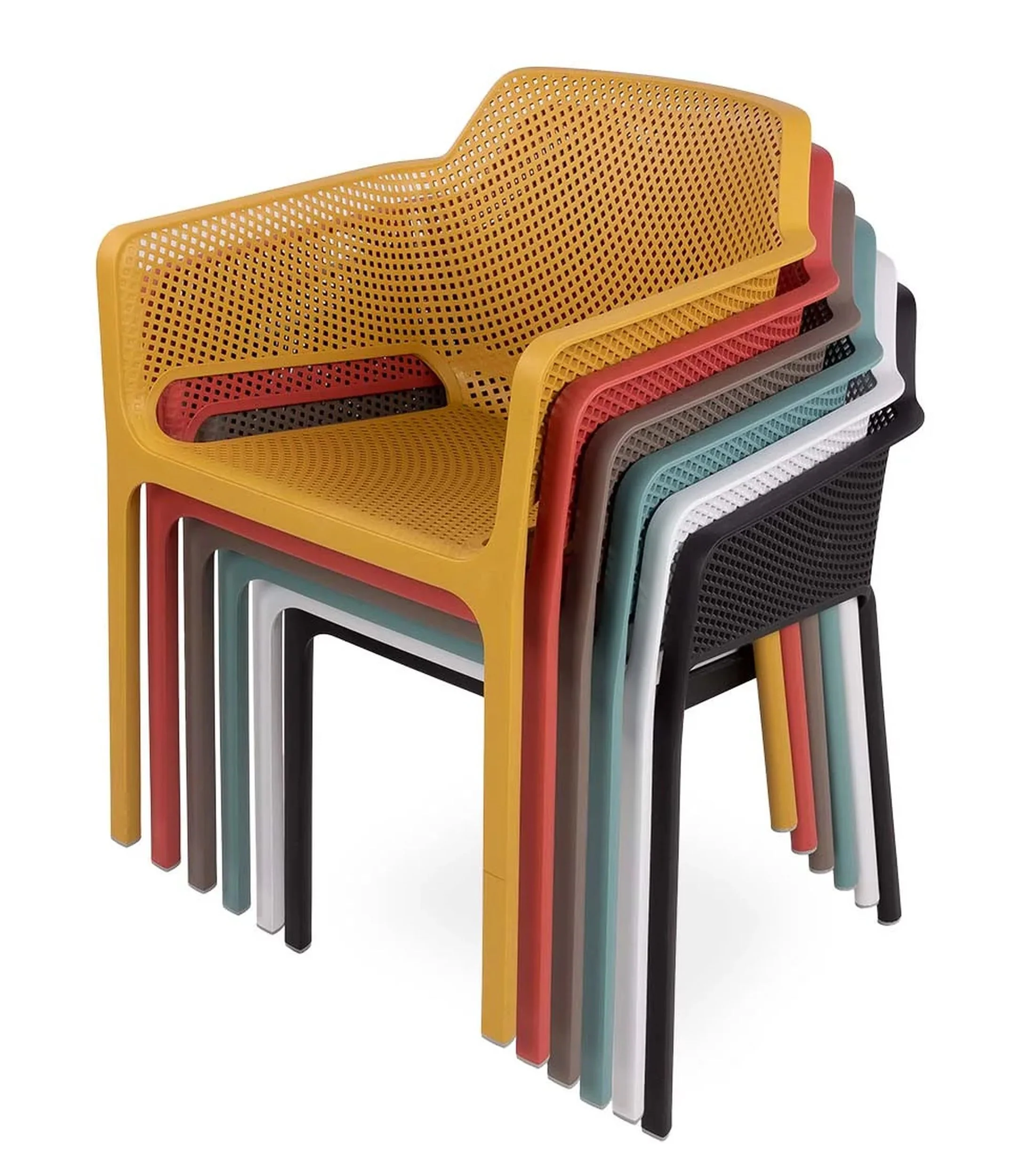 Zestaw balkonowy okrągły stół Step 60 cm i 2 krzesła Net Nardi z certyfikowanego tworzywa antracytowy - Image 2